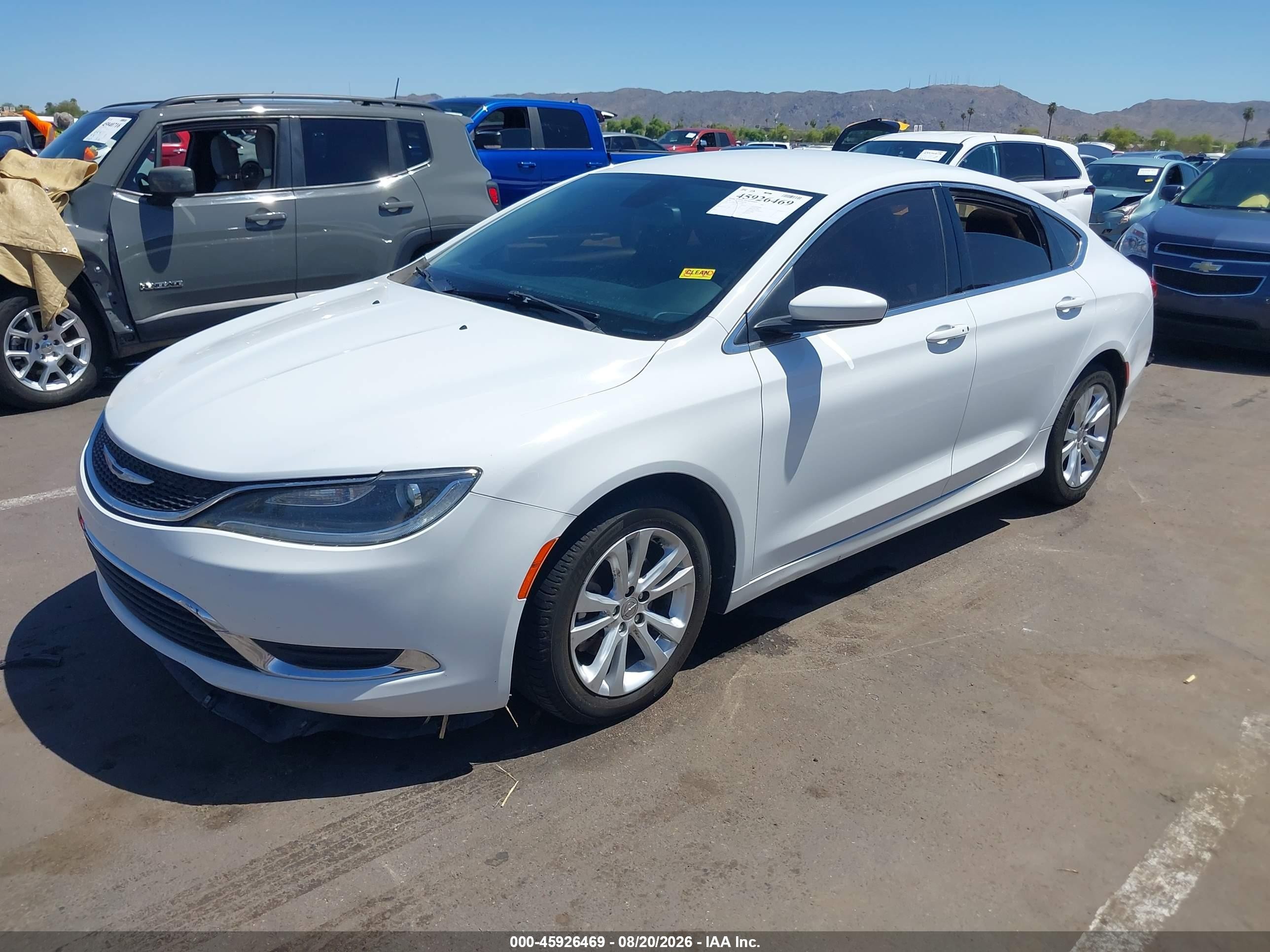 2016 Chrysler 200 Limited White vin: 1C3CCCAB7GN161081