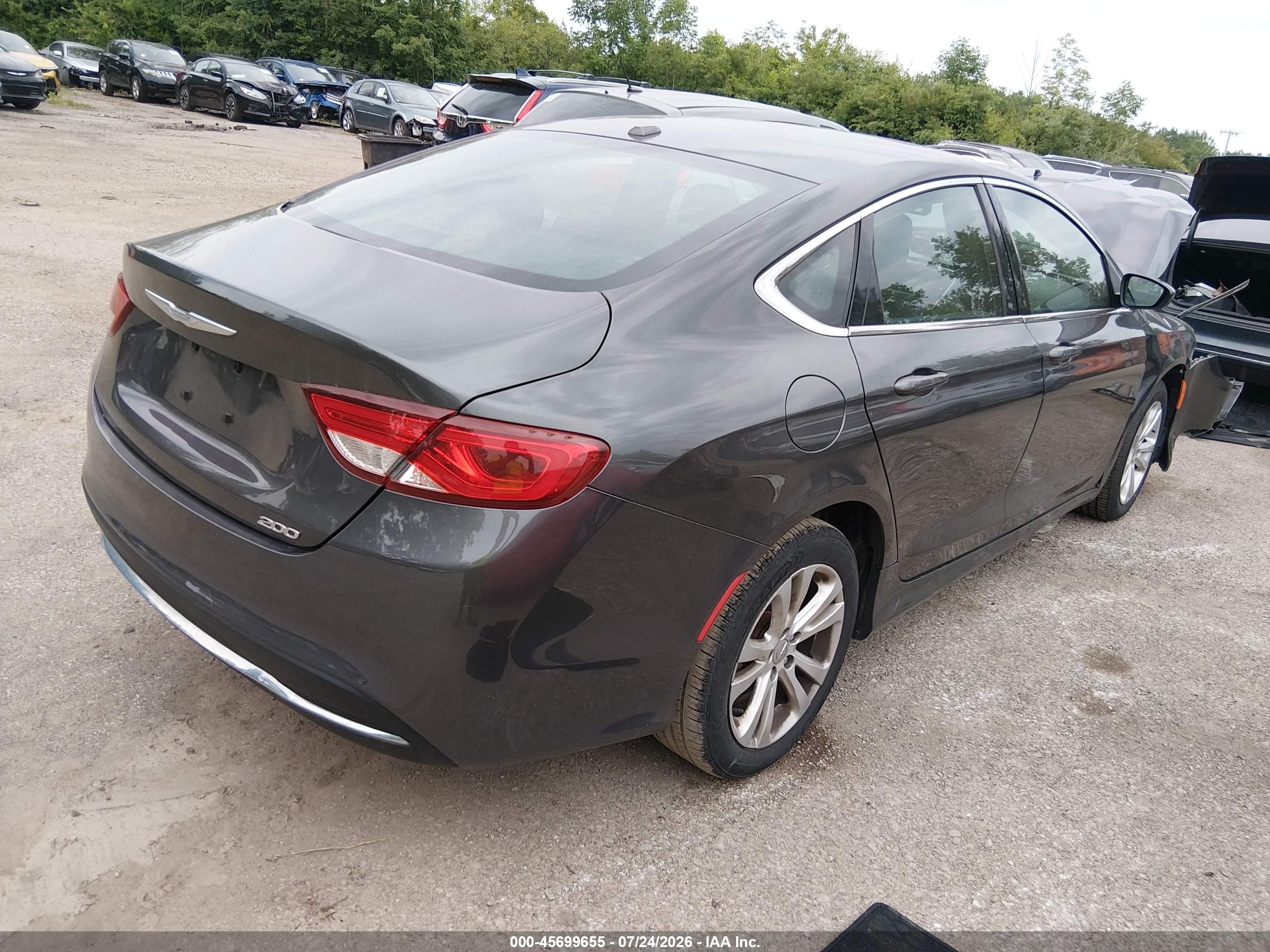 2015 Chrysler 200 Limited Gray vin: 1C3CCCAB8FN558765