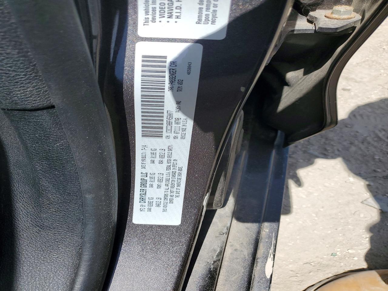 2015 Chrysler 200 Limited Charcoal vin: 1C3CCCAB8FN560077