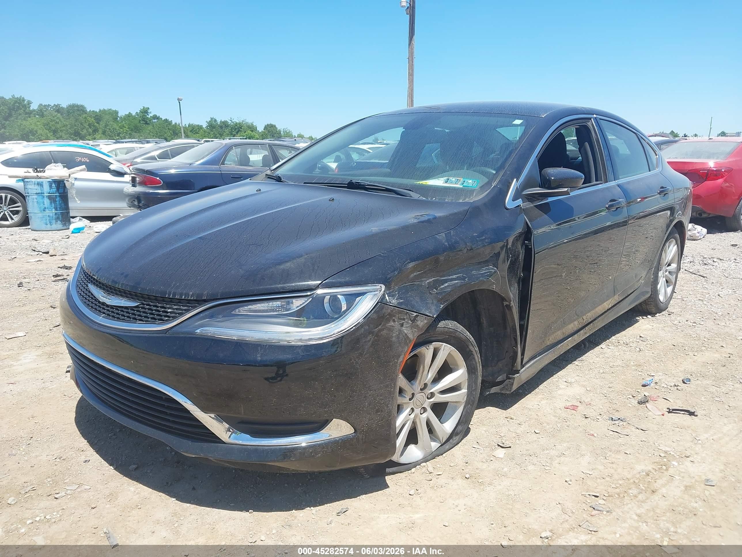 2015 Chrysler 200 Limited Black vin: 1C3CCCAB8FN571869