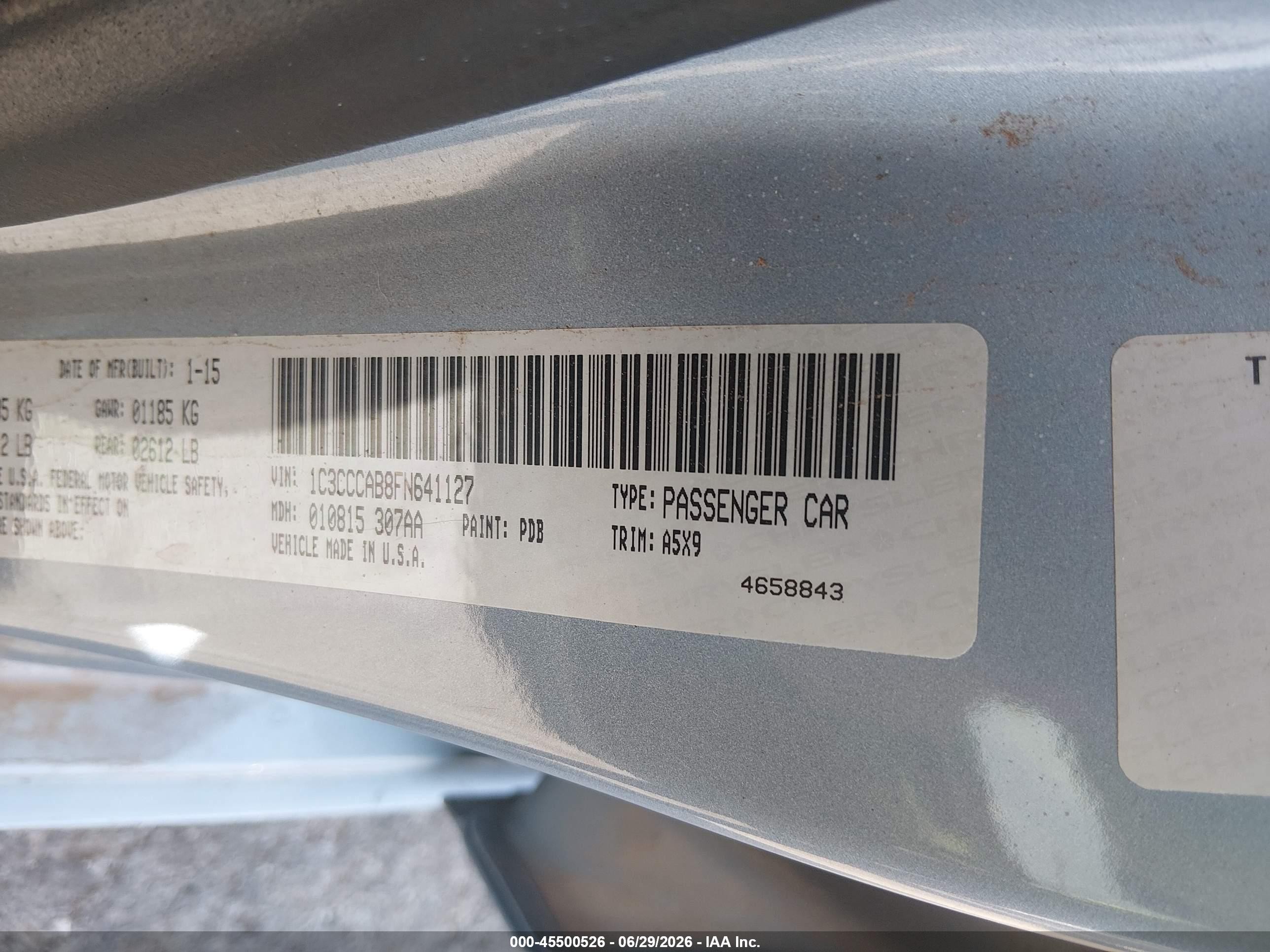 2015 Chrysler 200 Limited Light Blue vin: 1C3CCCAB8FN641127