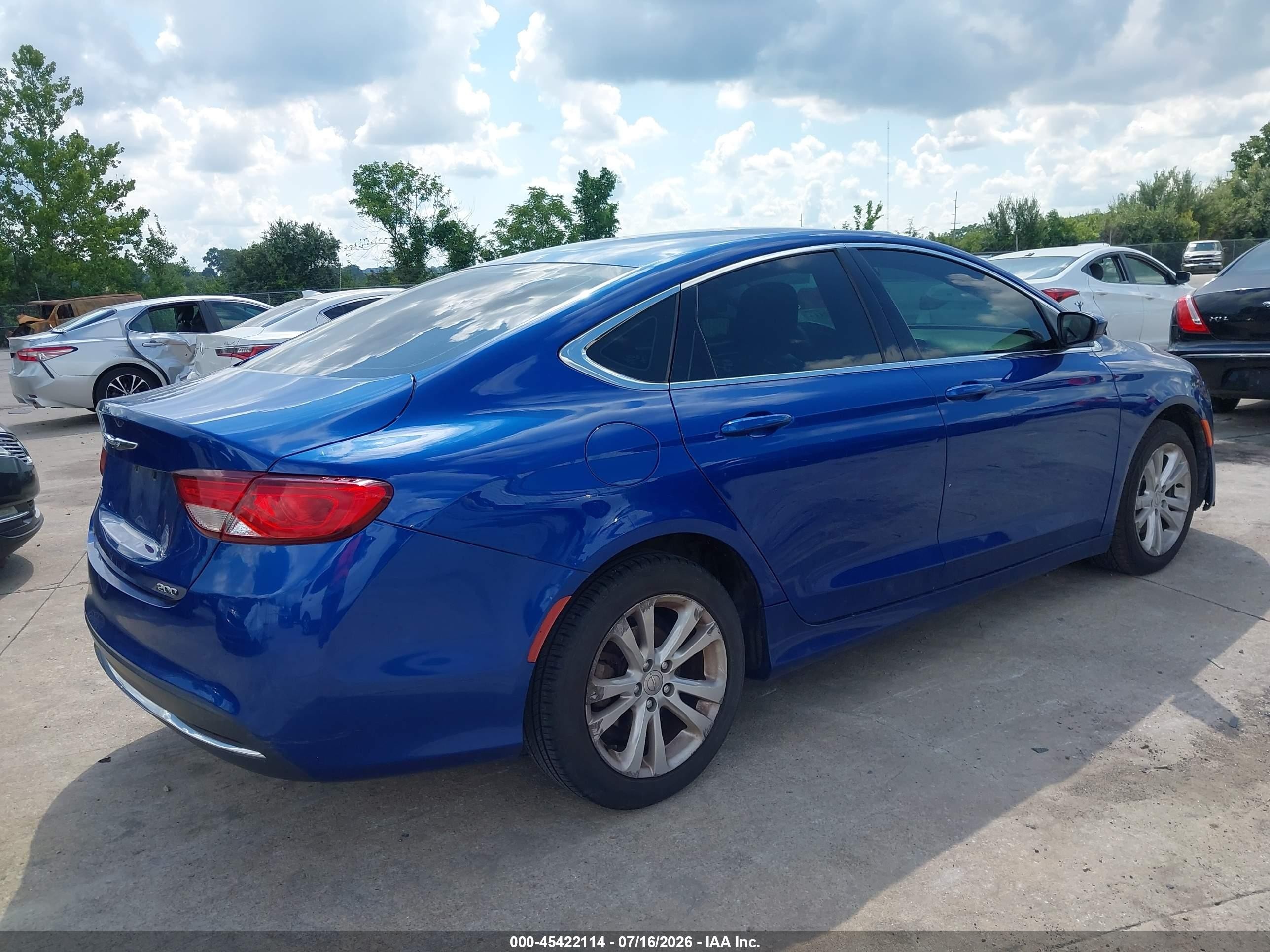 2015 Chrysler 200 Limited Blue vin: 1C3CCCAB8FN741678