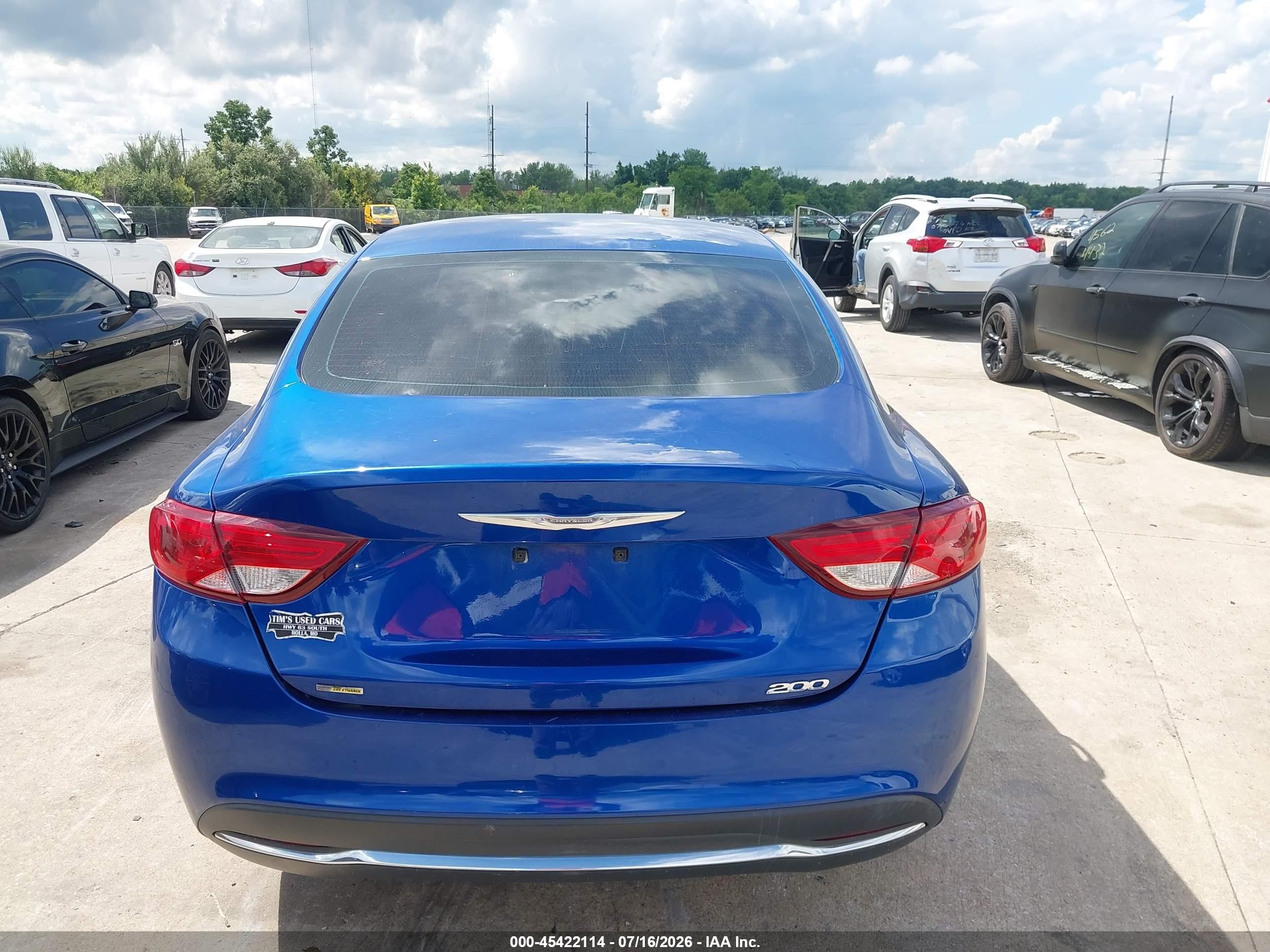 2015 Chrysler 200 Limited Blue vin: 1C3CCCAB8FN741678