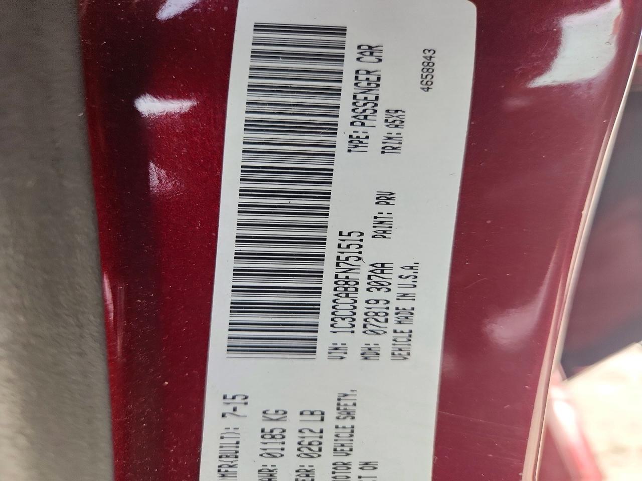 2015 Chrysler 200 Limited Burgundy vin: 1C3CCCAB8FN751515