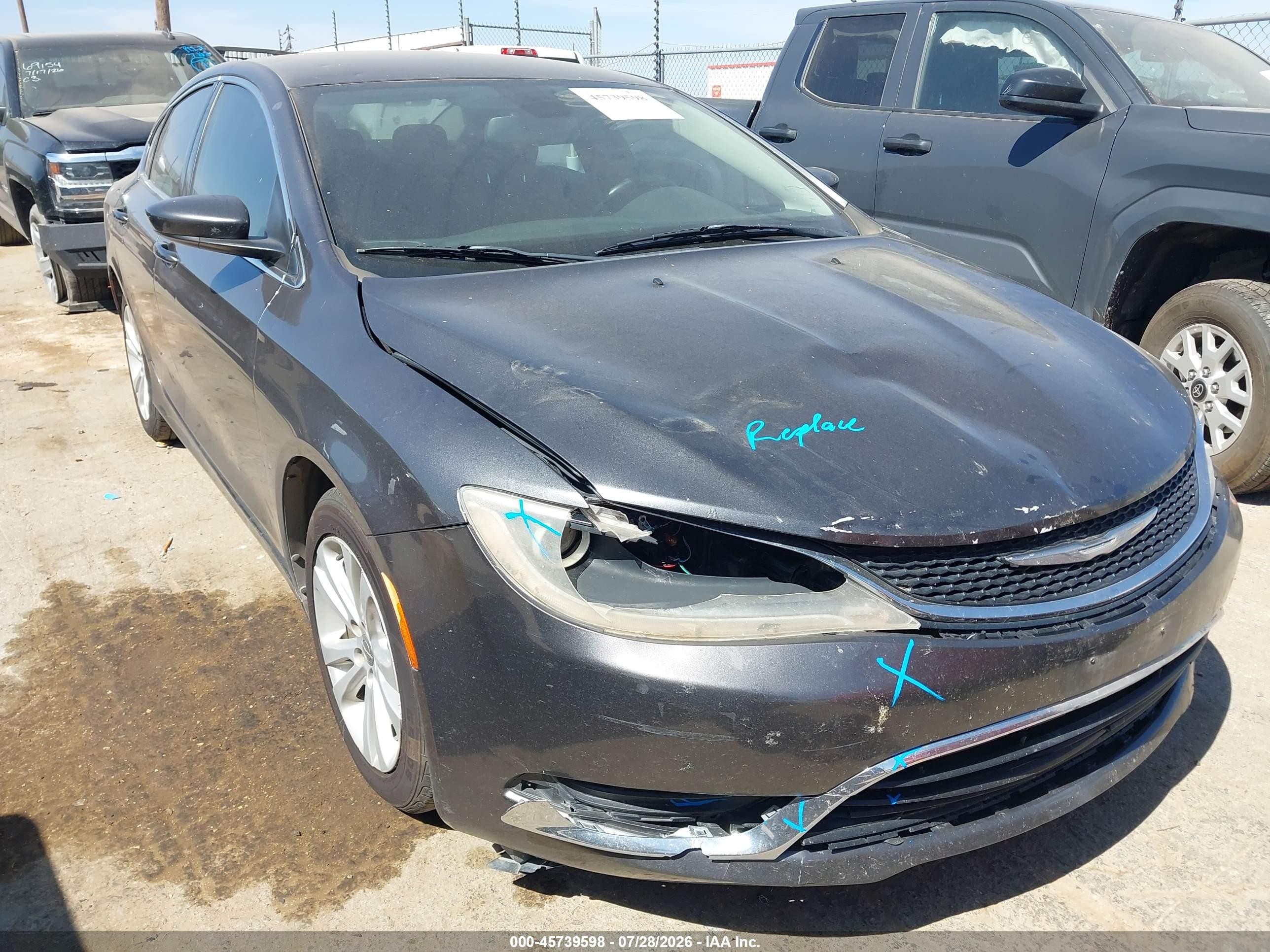 2015 Chrysler 200 Limited Gray vin: 1C3CCCAB9FN612946