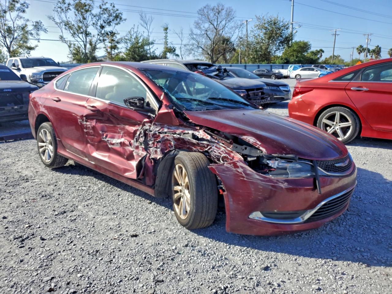 2015 Chrysler 200 Limited Burgundy vin: 1C3CCCAB9FN619170