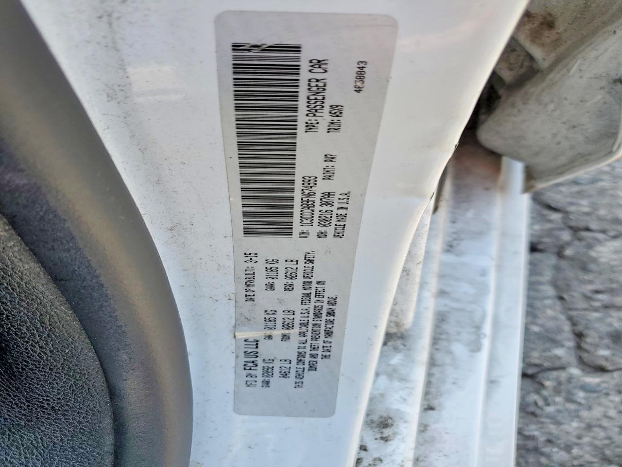 2015 Chrysler 200 Limited White vin: 1C3CCCAB9FN674993