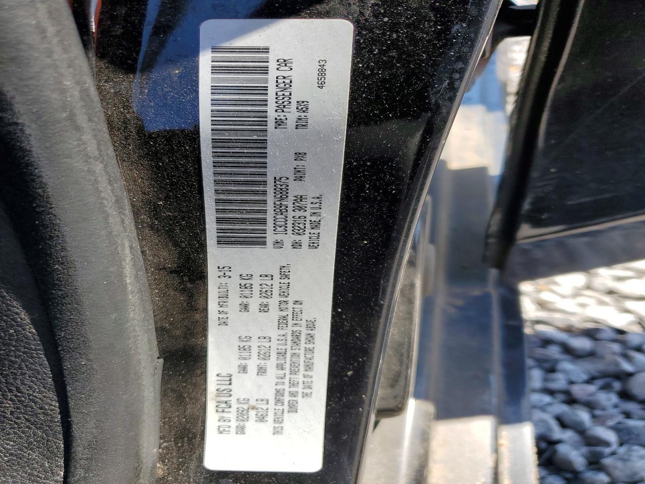 2015 Chrysler 200 Limited Черный vin: 1C3CCCAB9FN688375
