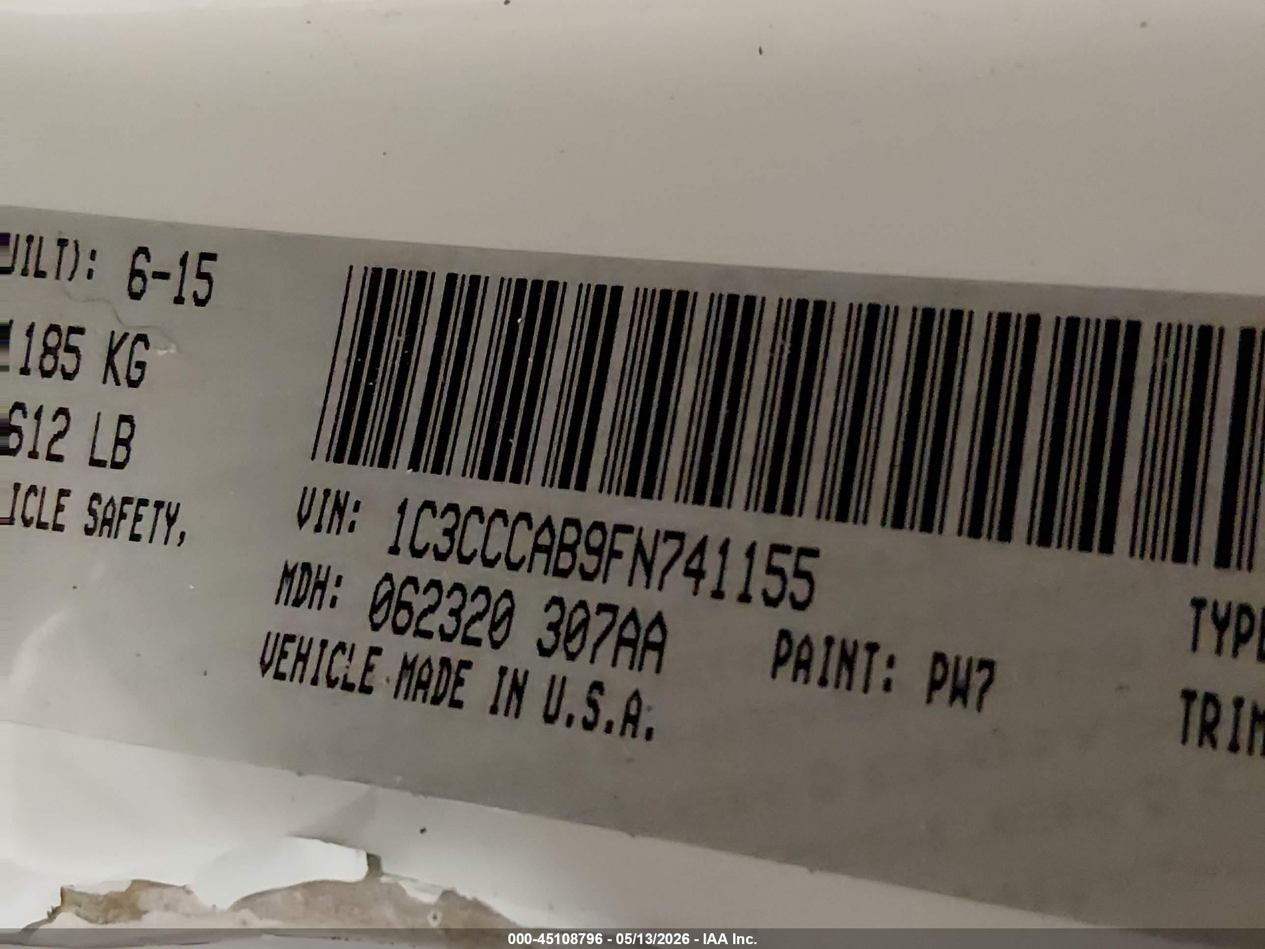 2015 Chrysler 200 Limited White vin: 1C3CCCAB9FN741155