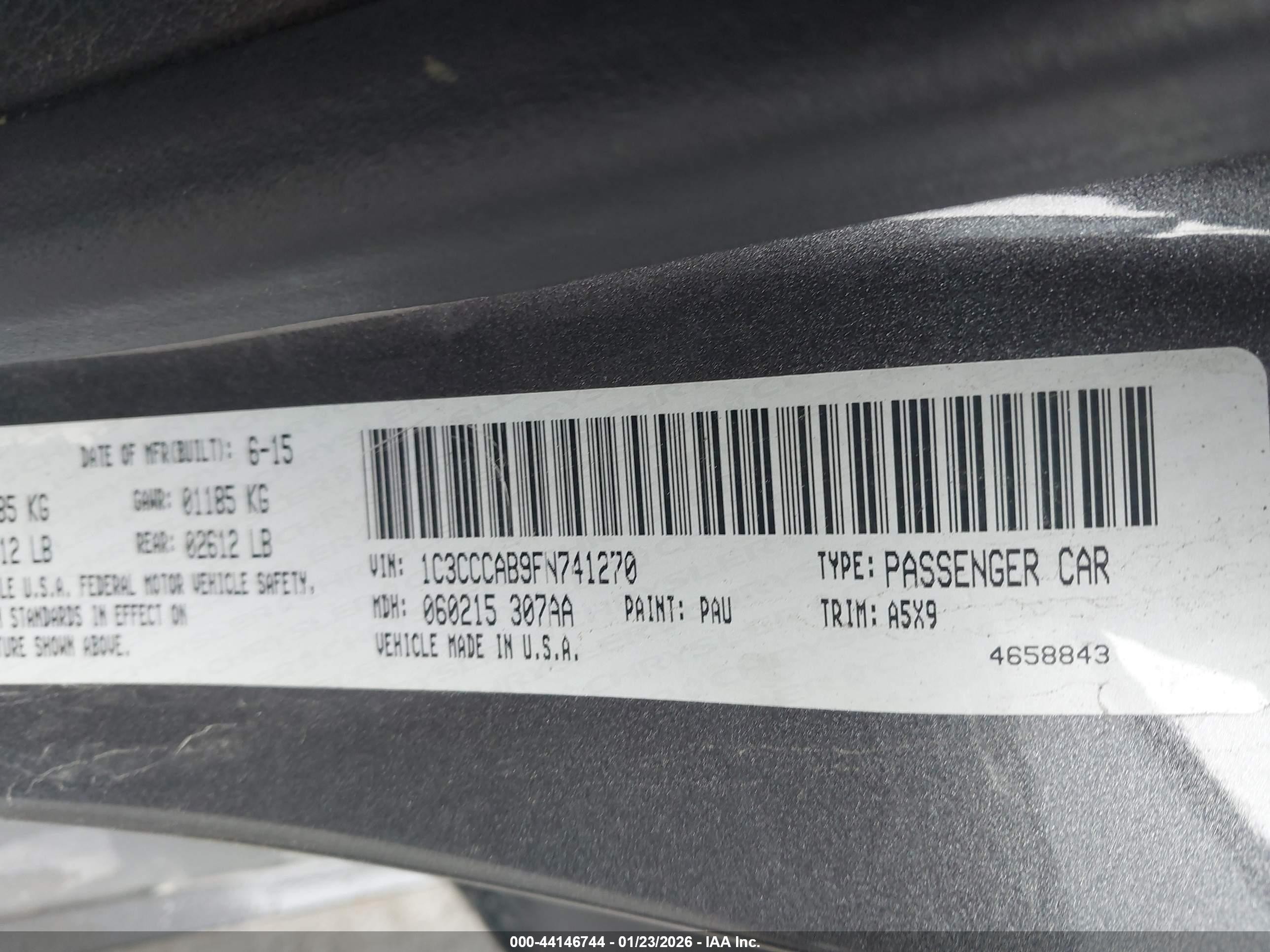 2015 Chrysler 200 Limited Gray vin: 1C3CCCAB9FN741270