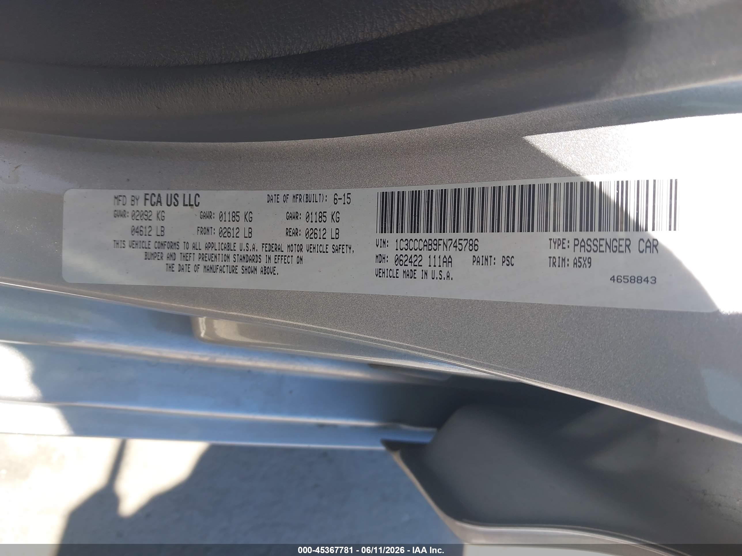 2015 Chrysler 200 Limited Gray vin: 1C3CCCAB9FN745786