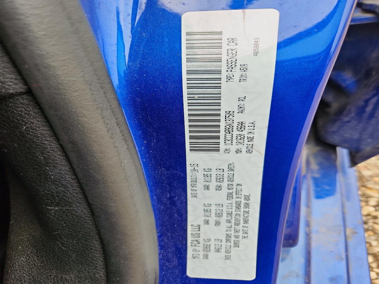 2016 Chrysler 200 Limited Blue vin: 1C3CCCAB9GN137509
