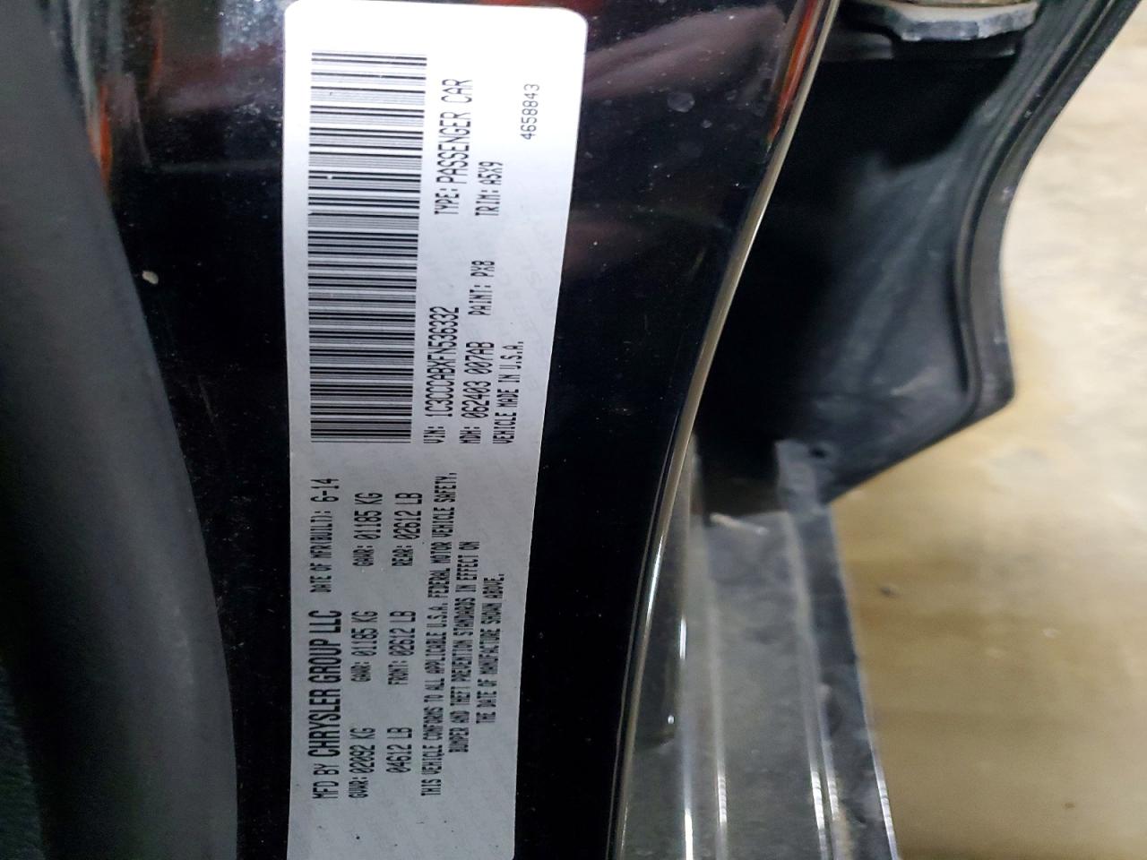 2015 Chrysler 200 Черный vin: 1C3CCCABXFN536332