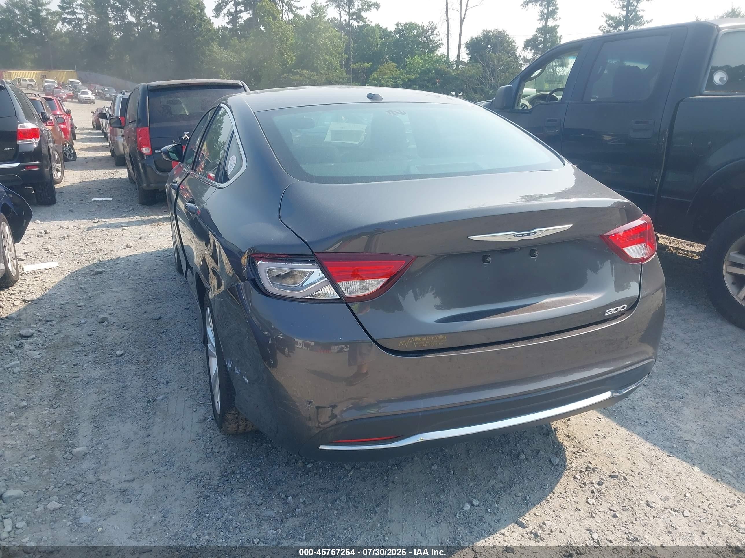 2015 Chrysler 200 Limited Gray vin: 1C3CCCABXFN539151