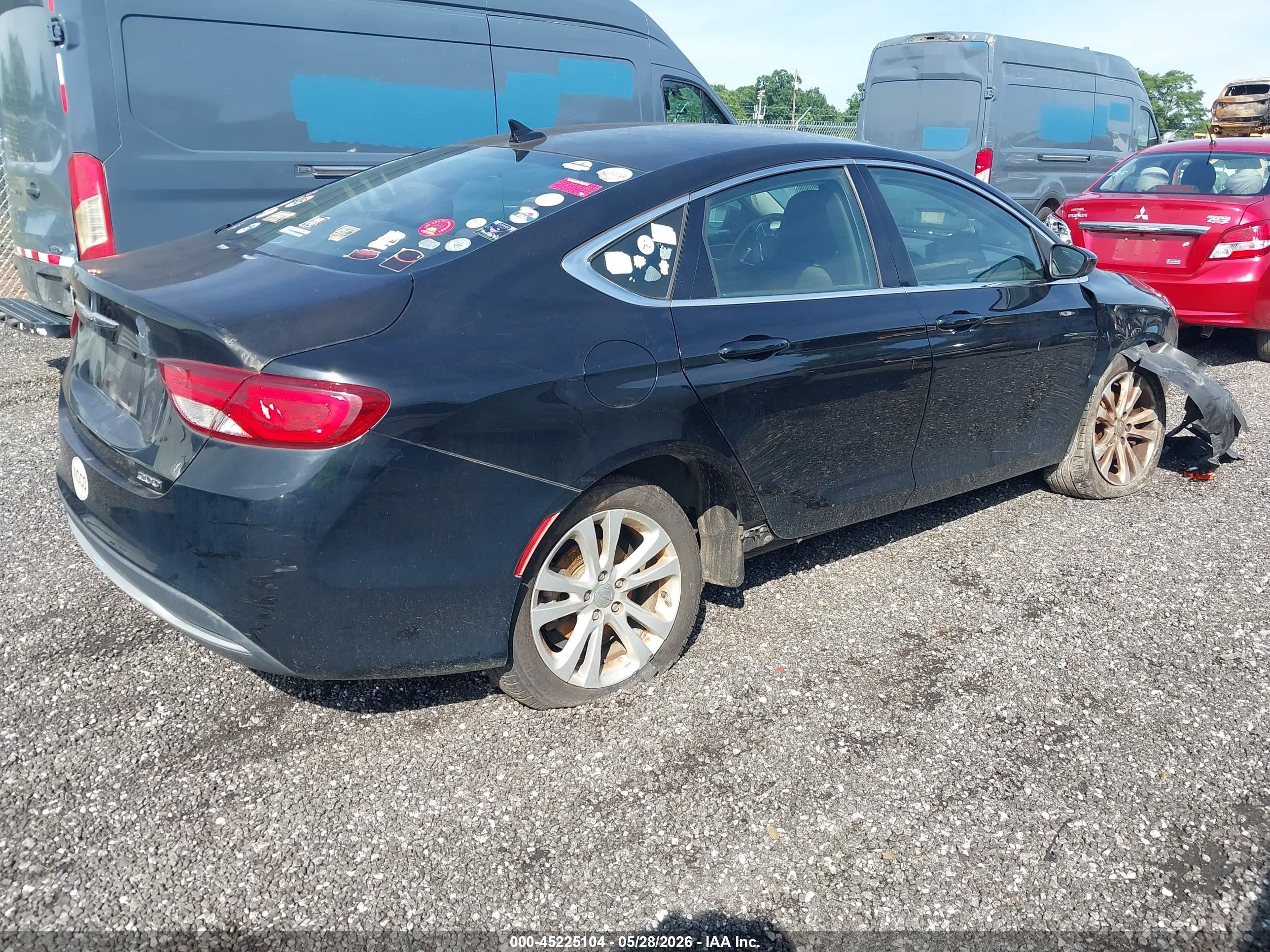 2015 Chrysler 200 Limited Black vin: 1C3CCCABXFN600188