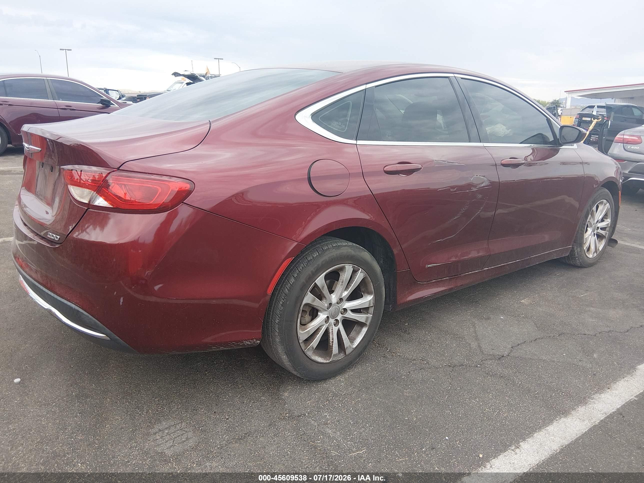 2015 Chrysler 200 Limited Maroon vin: 1C3CCCABXFN631456