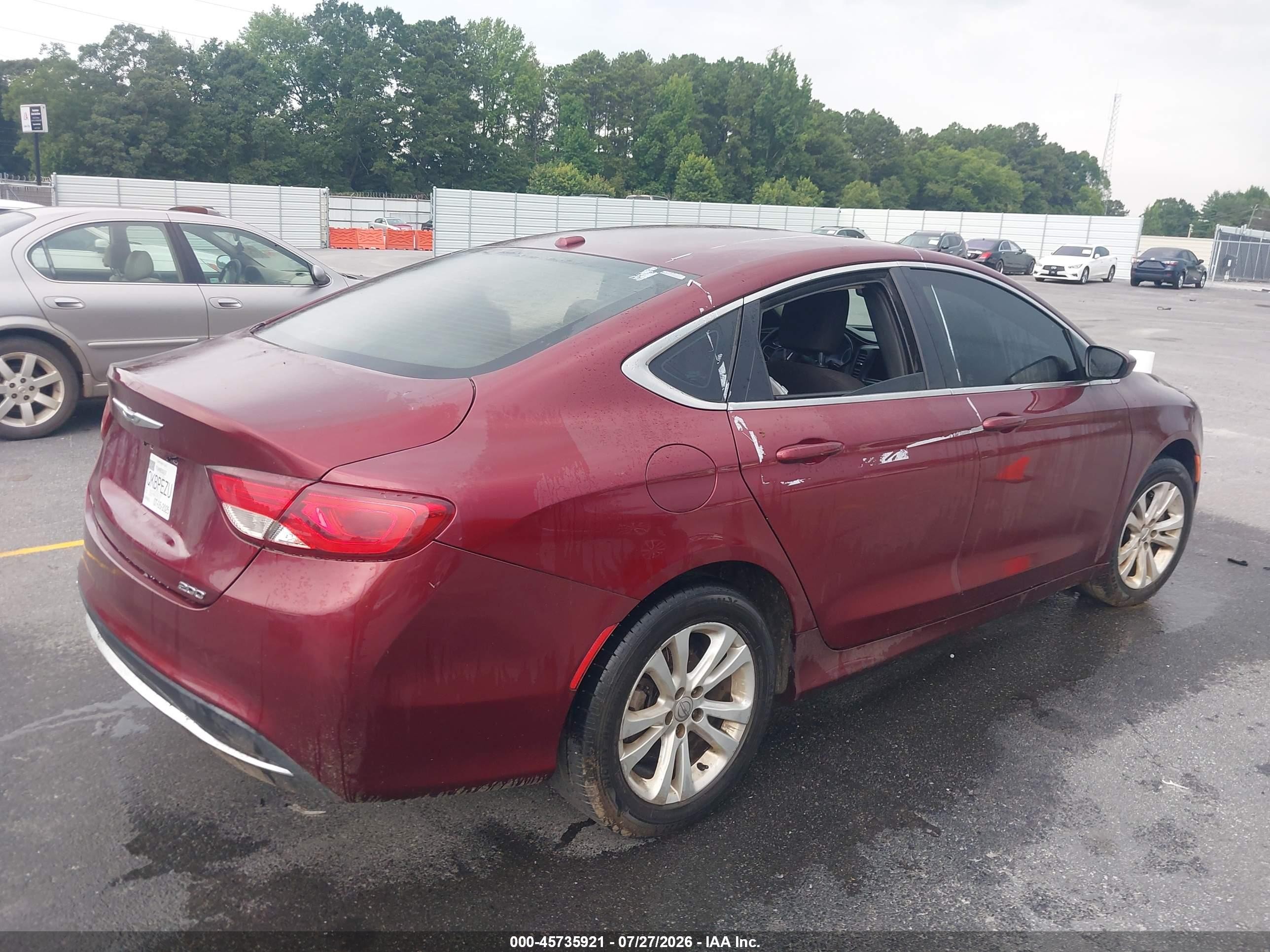 2015 Chrysler 200 Limited Burgundy vin: 1C3CCCABXFN636799
