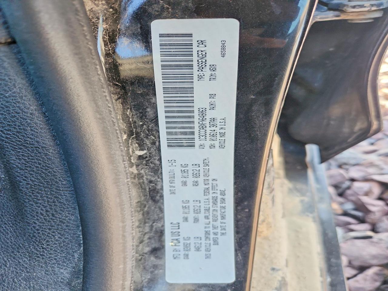 2015 Chrysler 200 Limited Black vin: 1C3CCCABXFN648063
