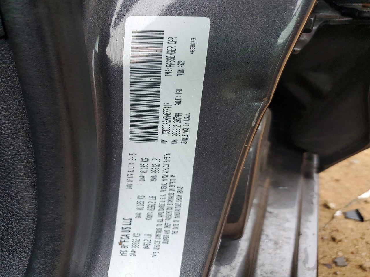 2015 Chrysler 200 Limited Gray vin: 1C3CCCABXFN677417