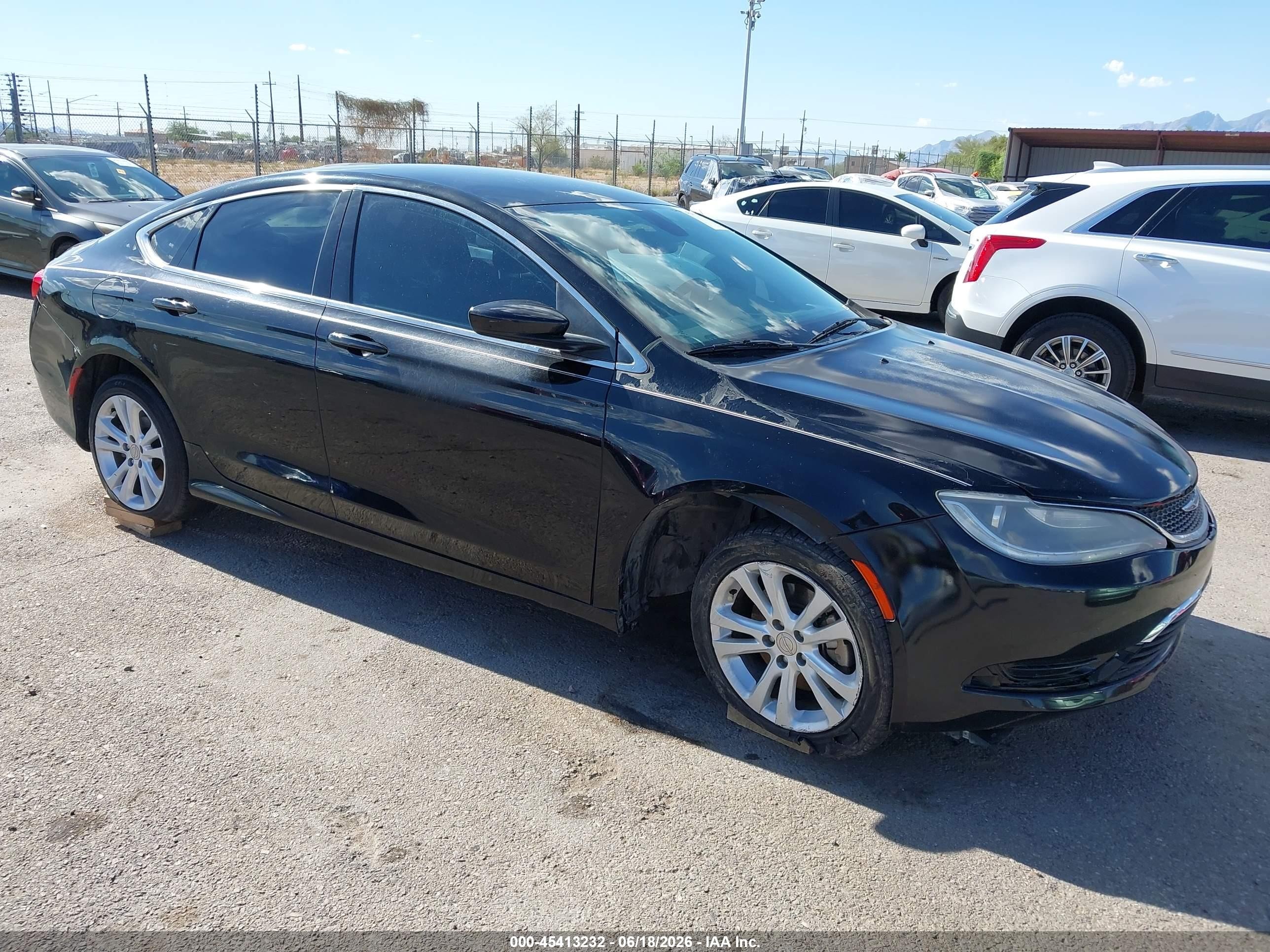 2015 Chrysler 200 Limited Black vin: 1C3CCCABXFN677434