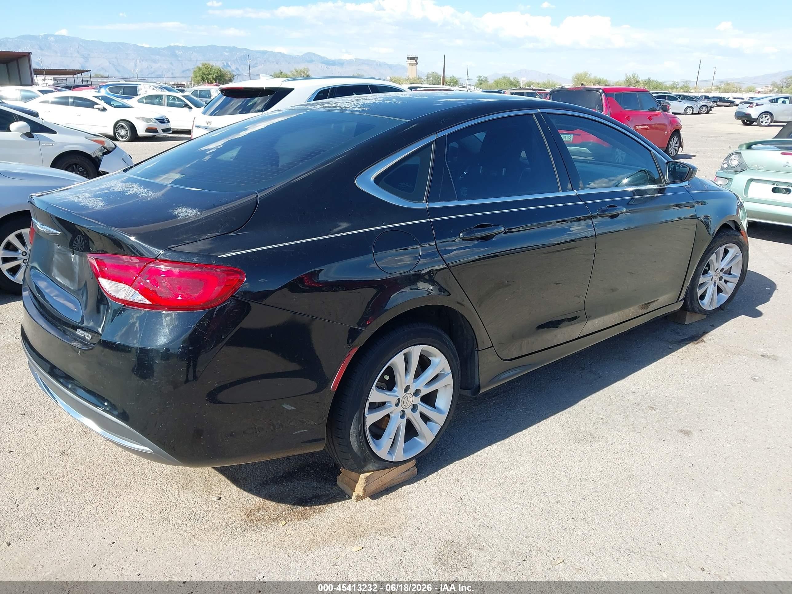 2015 Chrysler 200 Limited Black vin: 1C3CCCABXFN677434