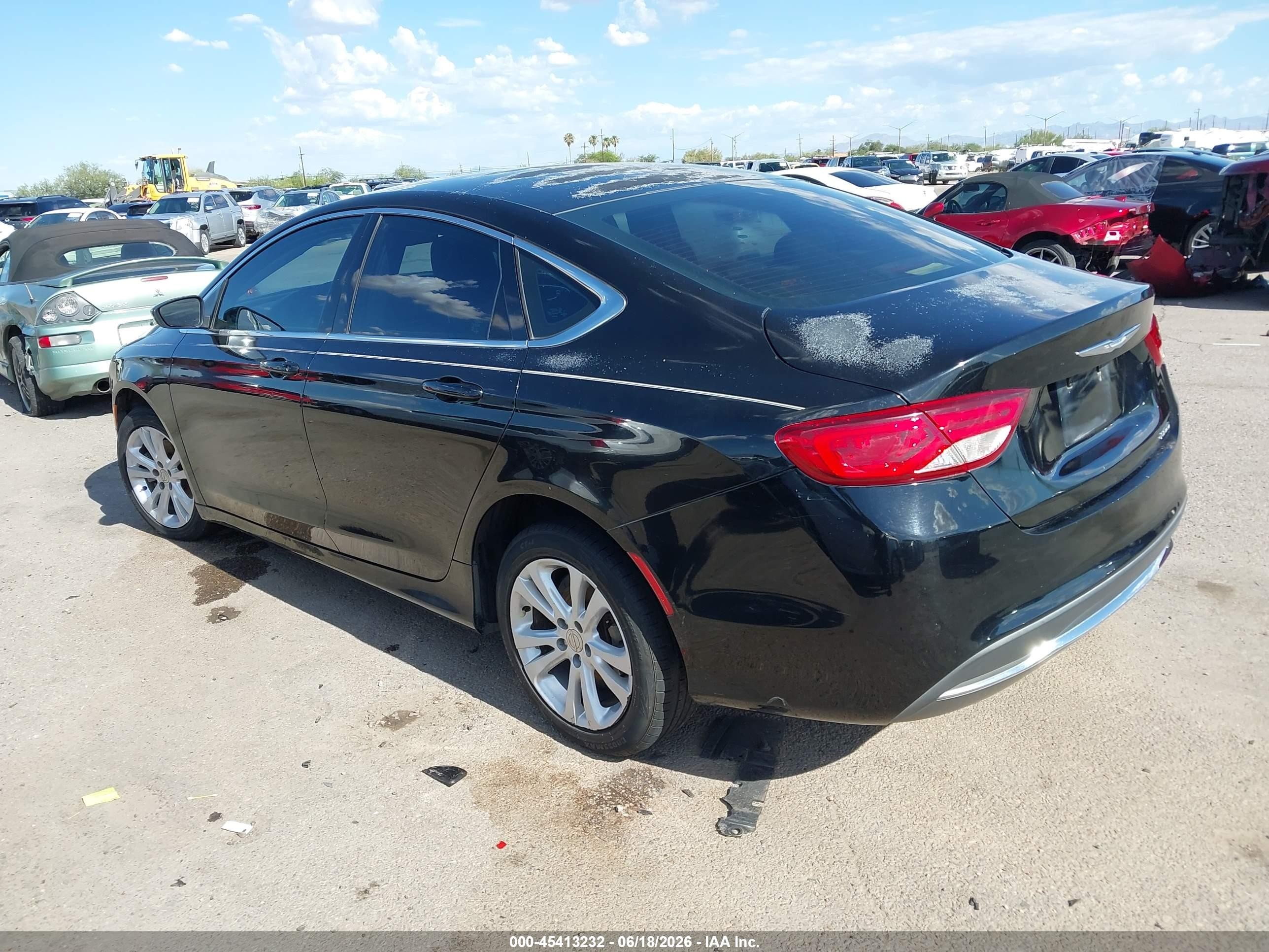2015 Chrysler 200 Limited Black vin: 1C3CCCABXFN677434