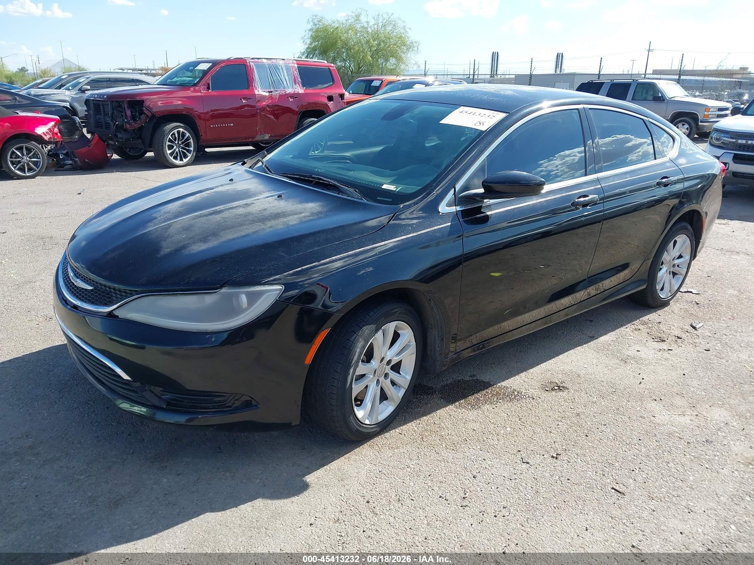 2015 Chrysler 200 Limited Black vin: 1C3CCCABXFN677434