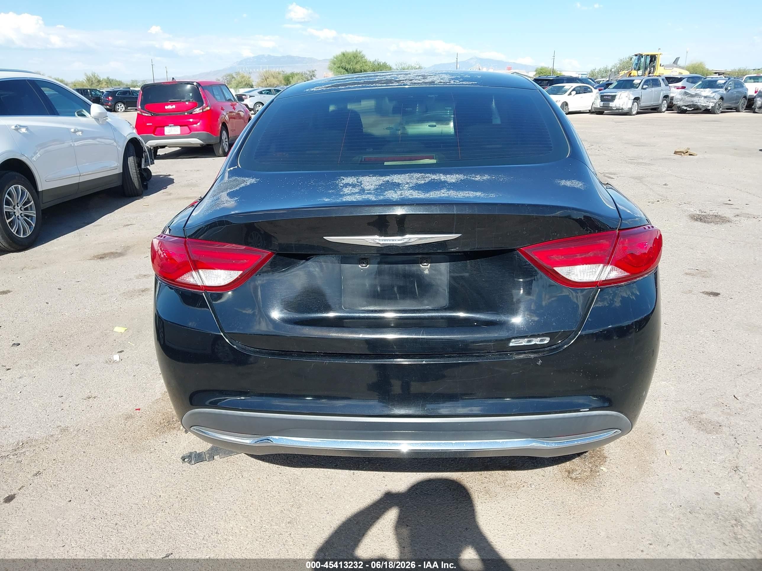 2015 Chrysler 200 Limited Black vin: 1C3CCCABXFN677434