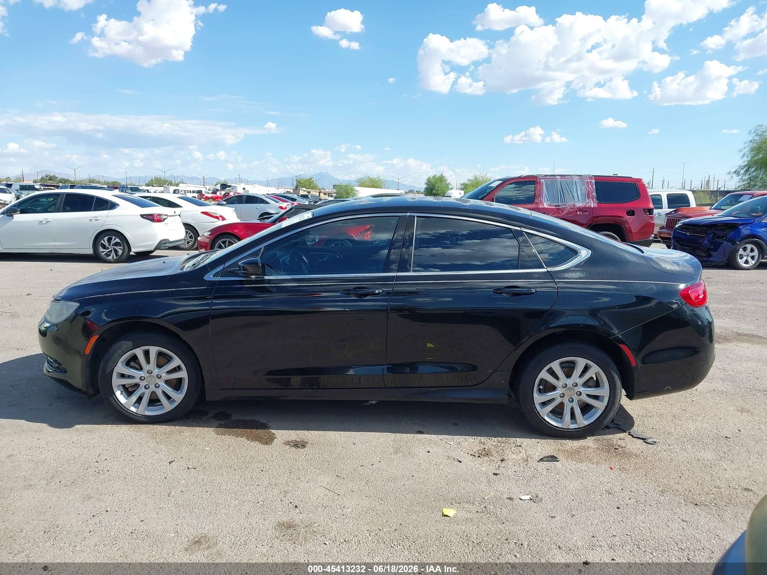 2015 Chrysler 200 Limited Black vin: 1C3CCCABXFN677434