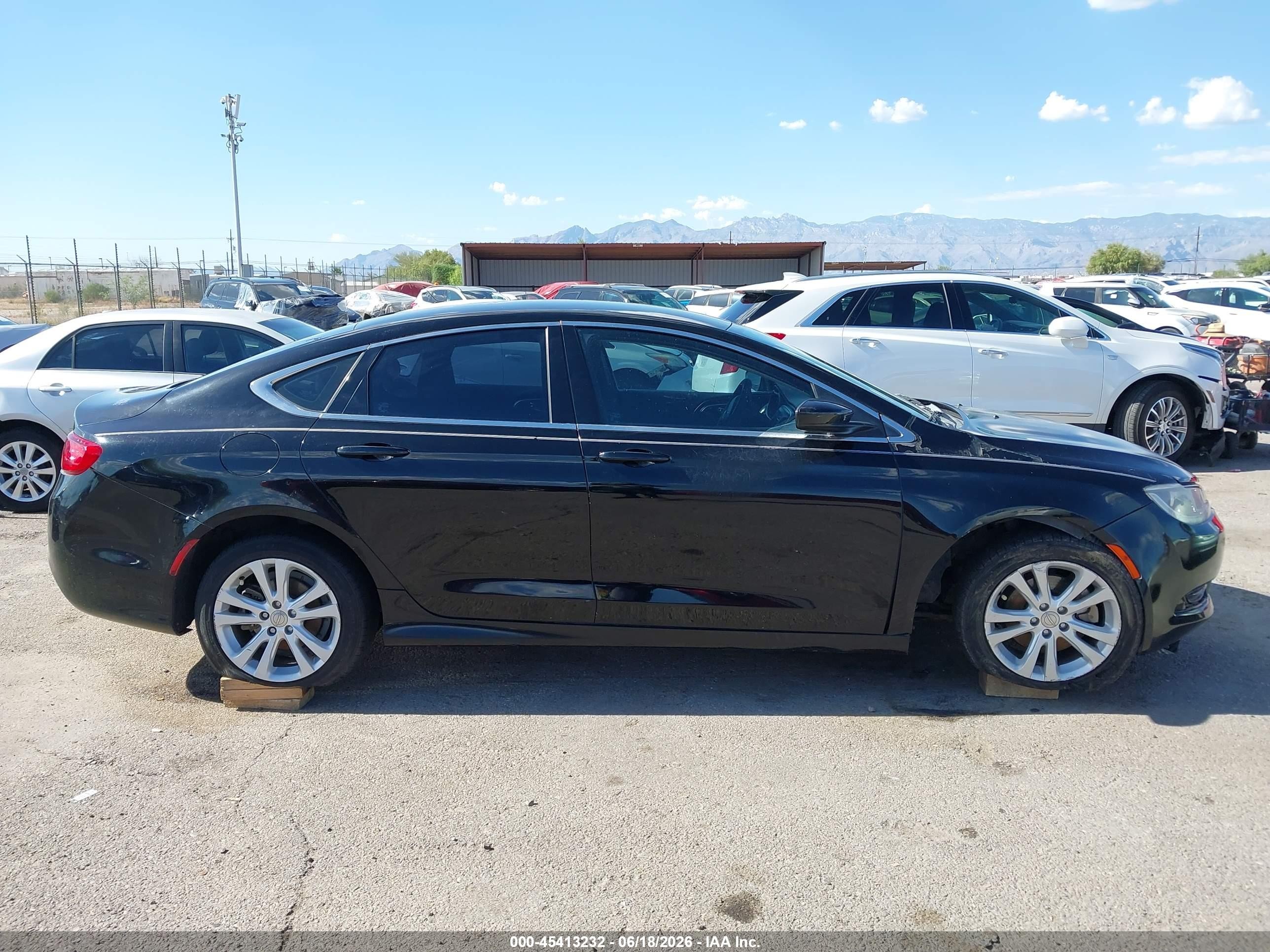 2015 Chrysler 200 Limited Black vin: 1C3CCCABXFN677434