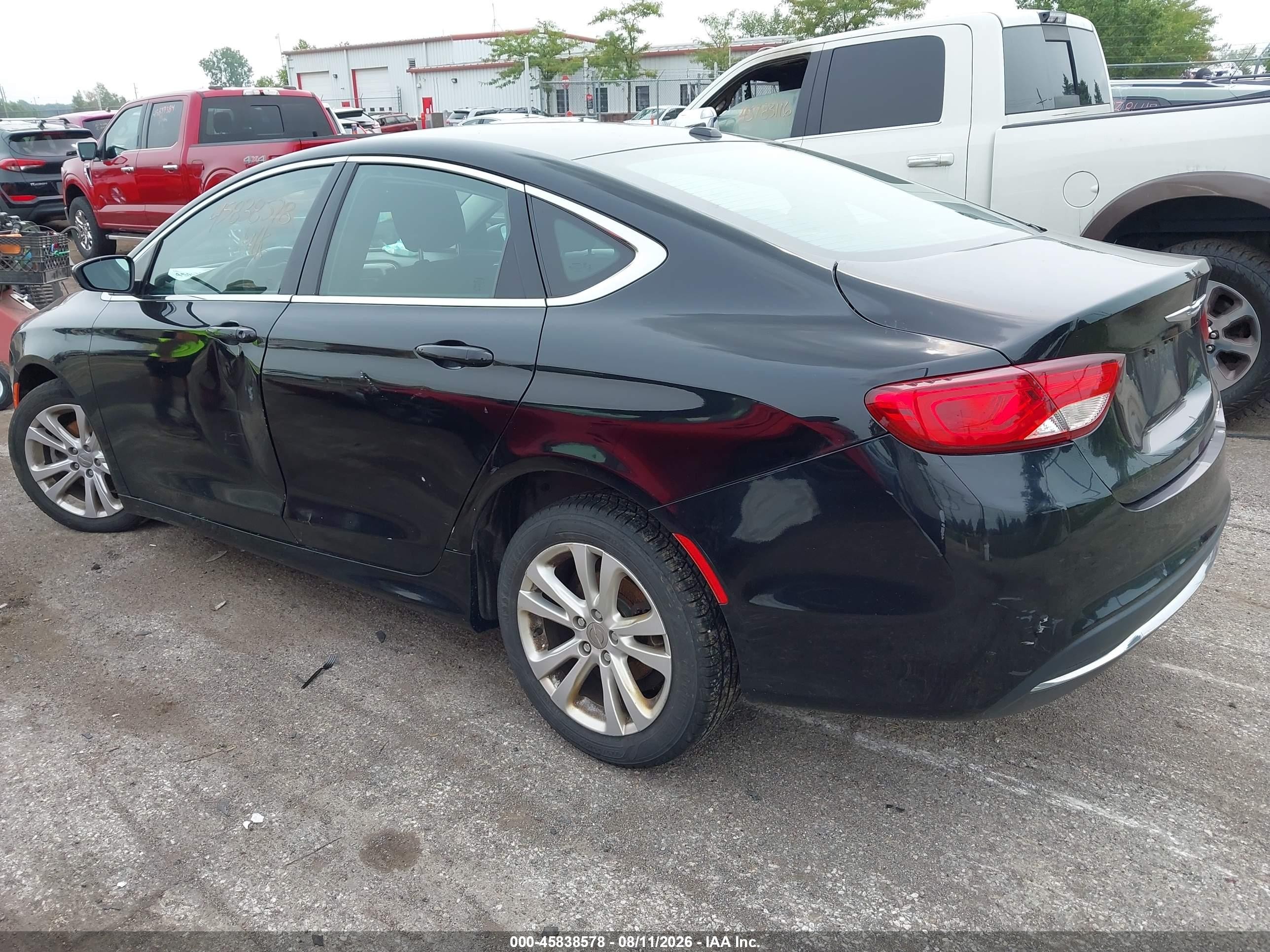2015 Chrysler 200 Limited Black vin: 1C3CCCABXFN686215