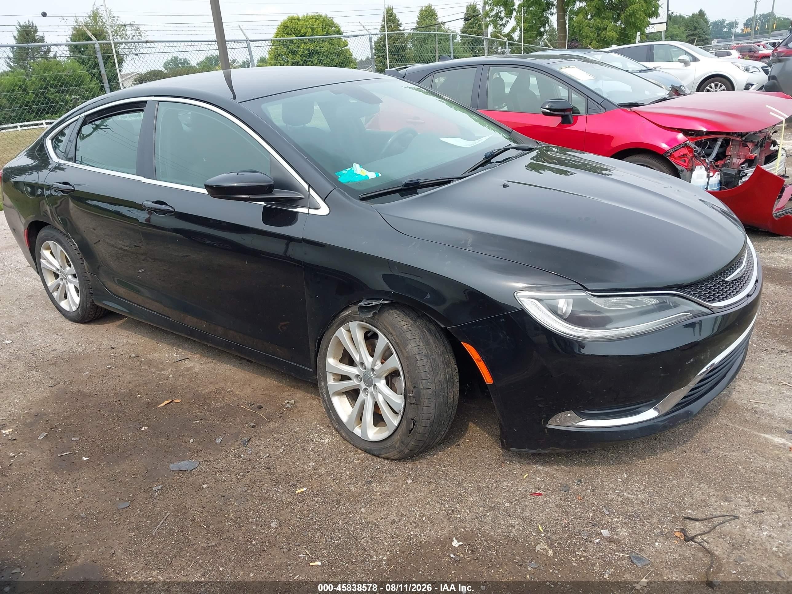 2015 Chrysler 200 Limited Black vin: 1C3CCCABXFN686215