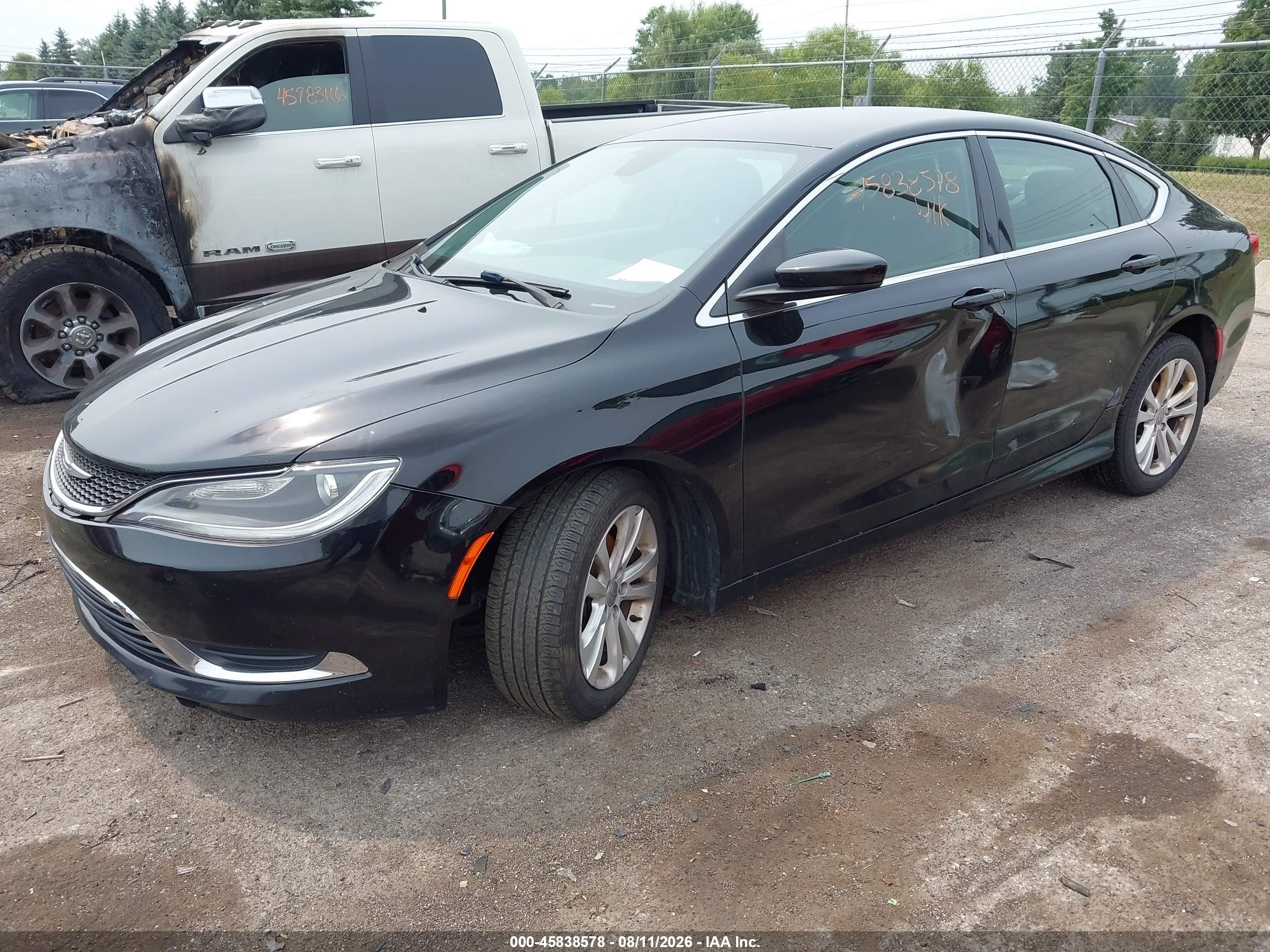 2015 Chrysler 200 Limited Black vin: 1C3CCCABXFN686215