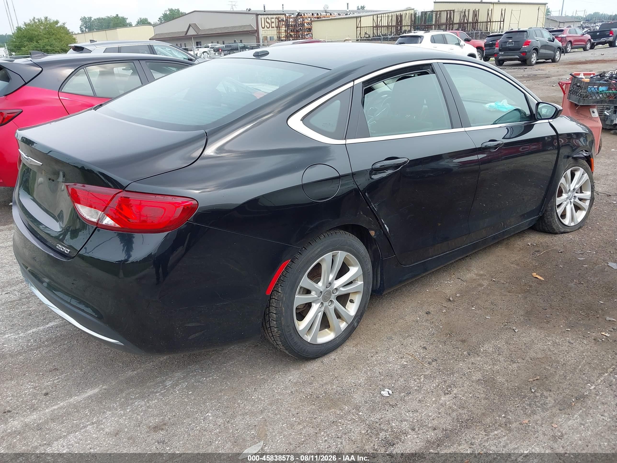 2015 Chrysler 200 Limited Black vin: 1C3CCCABXFN686215