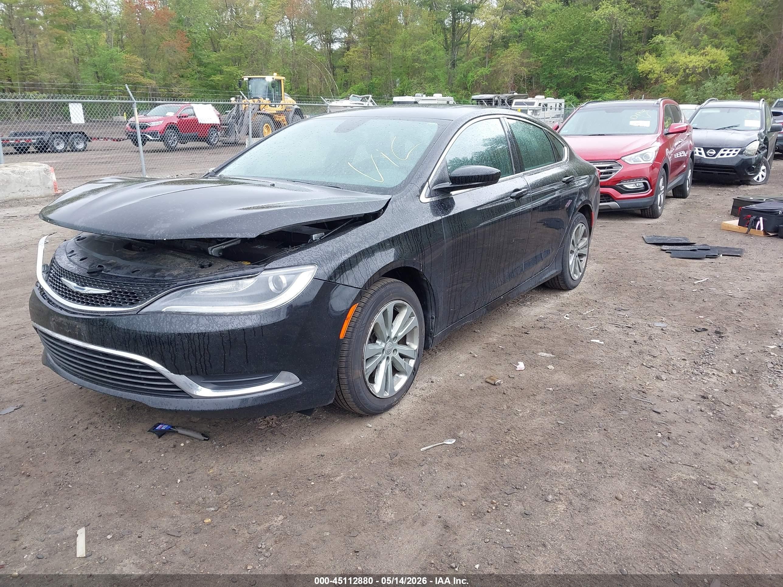 2015 Chrysler 200 Limited Black vin: 1C3CCCABXFN741472