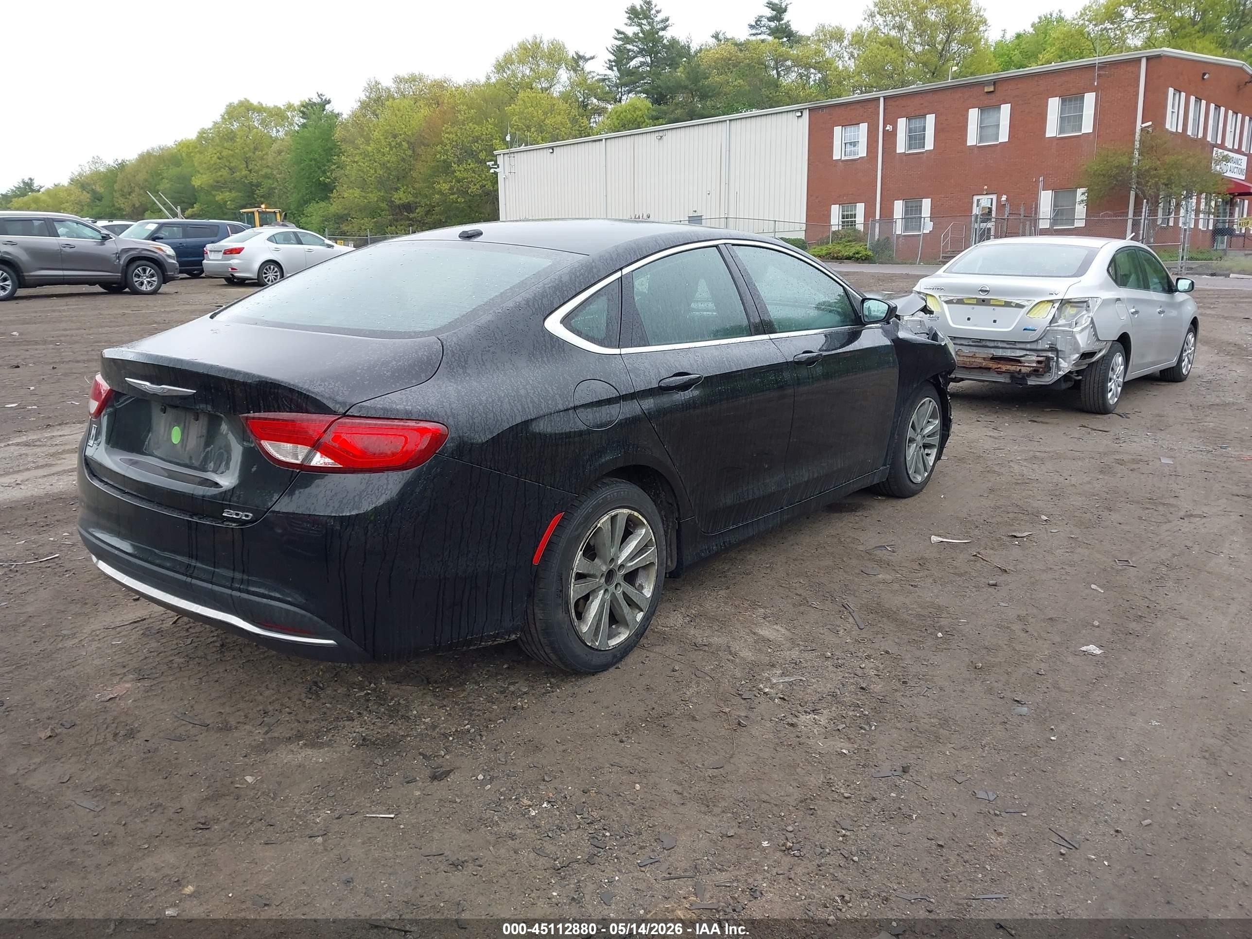 2015 Chrysler 200 Limited Black vin: 1C3CCCABXFN741472