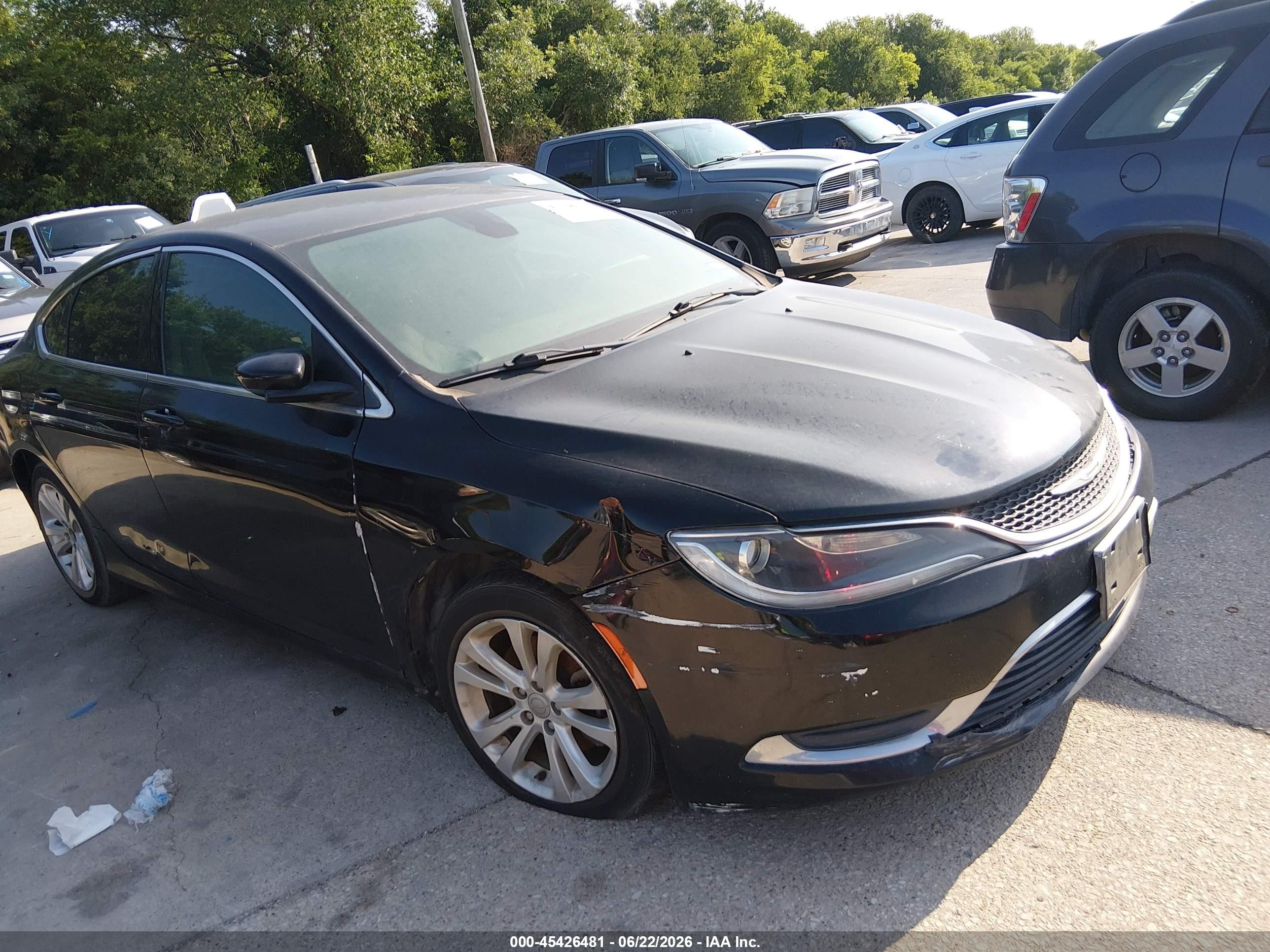 2015 Chrysler 200 Limited Black vin: 1C3CCCABXFN747160