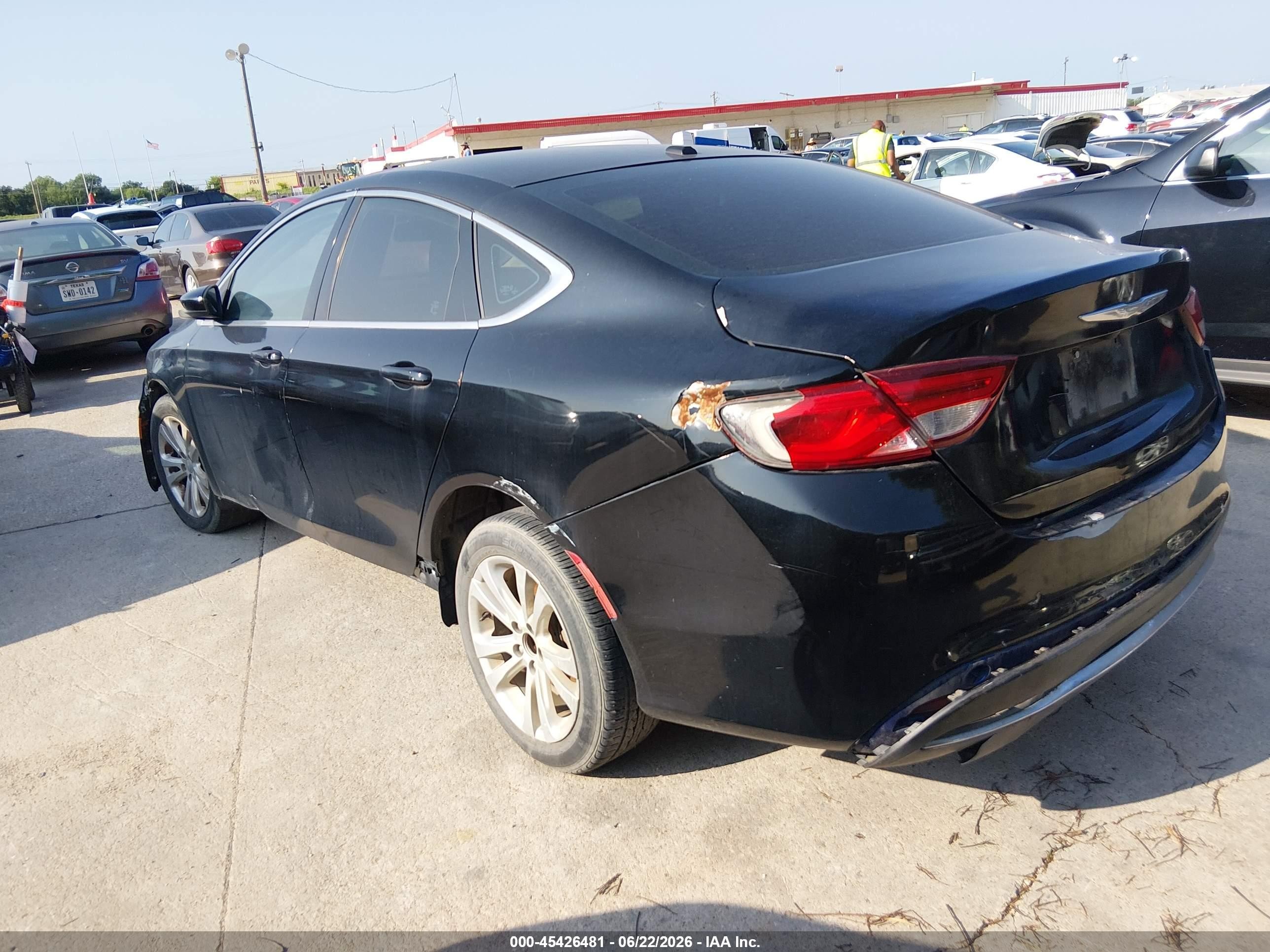 2015 Chrysler 200 Limited Black vin: 1C3CCCABXFN747160