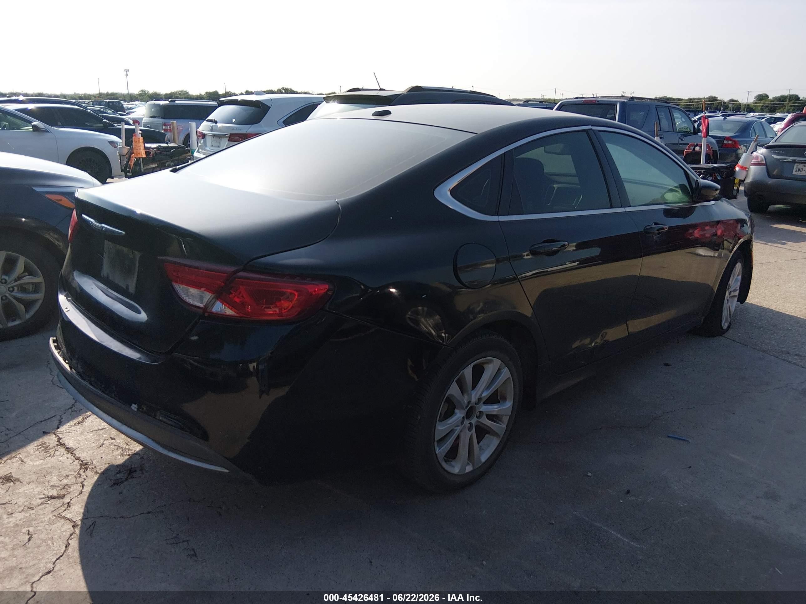 2015 Chrysler 200 Limited Black vin: 1C3CCCABXFN747160