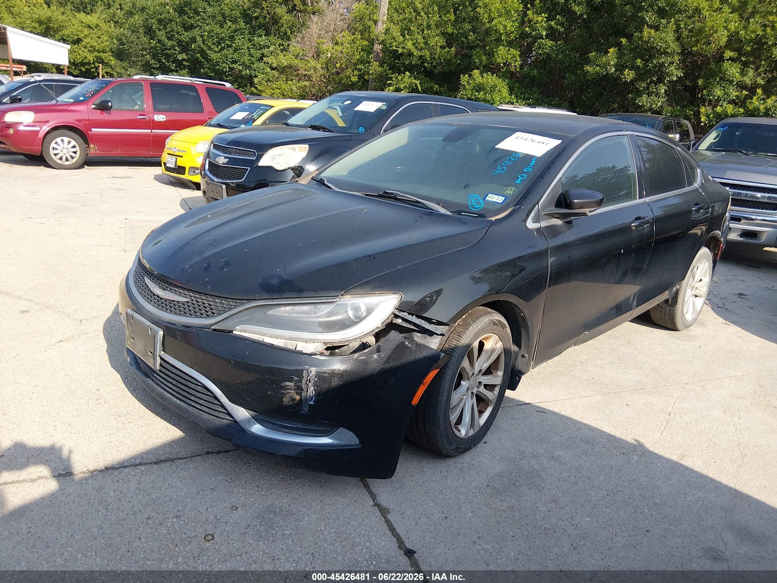2015 Chrysler 200 Limited Black vin: 1C3CCCABXFN747160