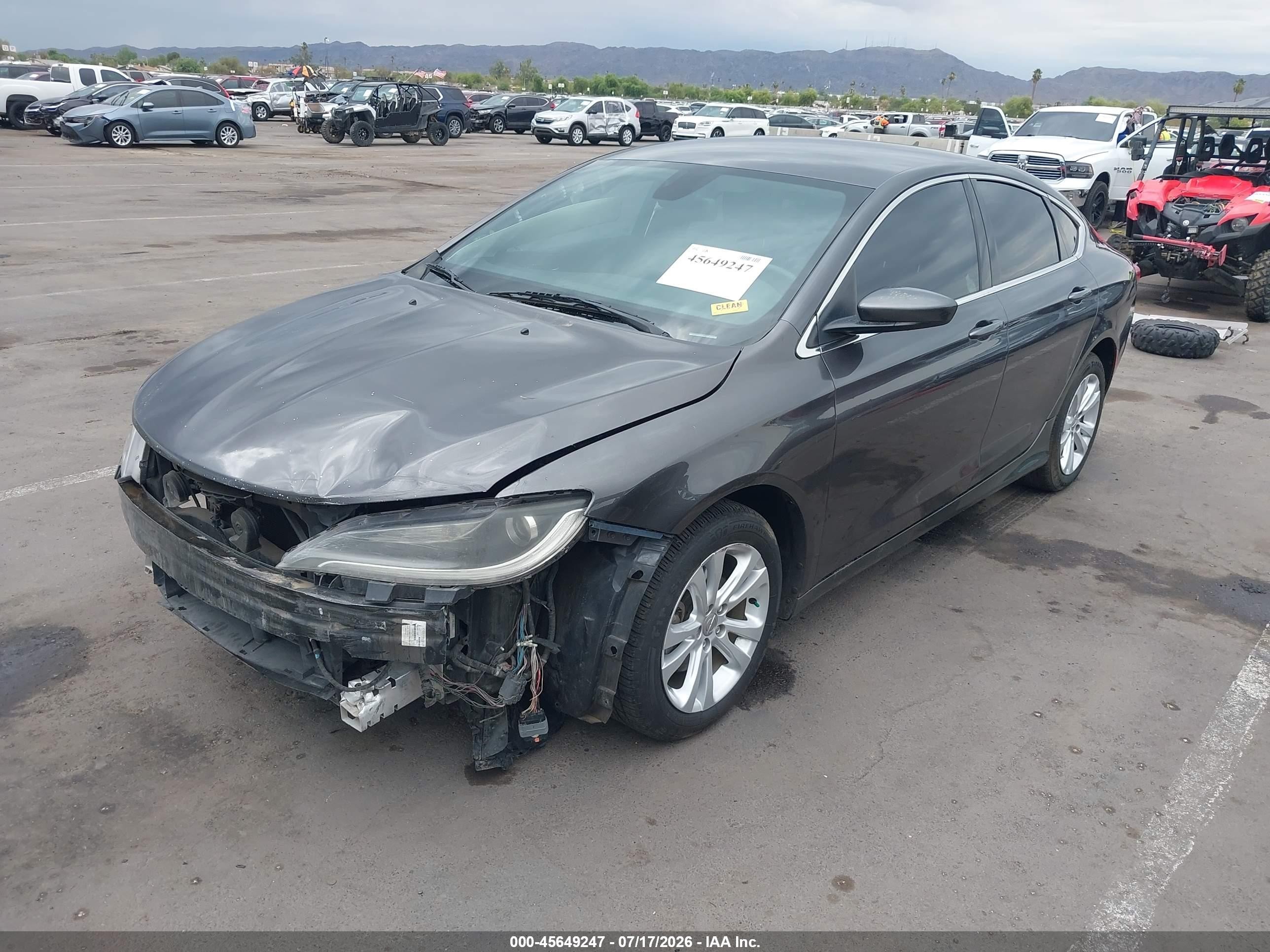 2015 Chrysler 200 Limited Серый vin: 1C3CCCABXFN748440