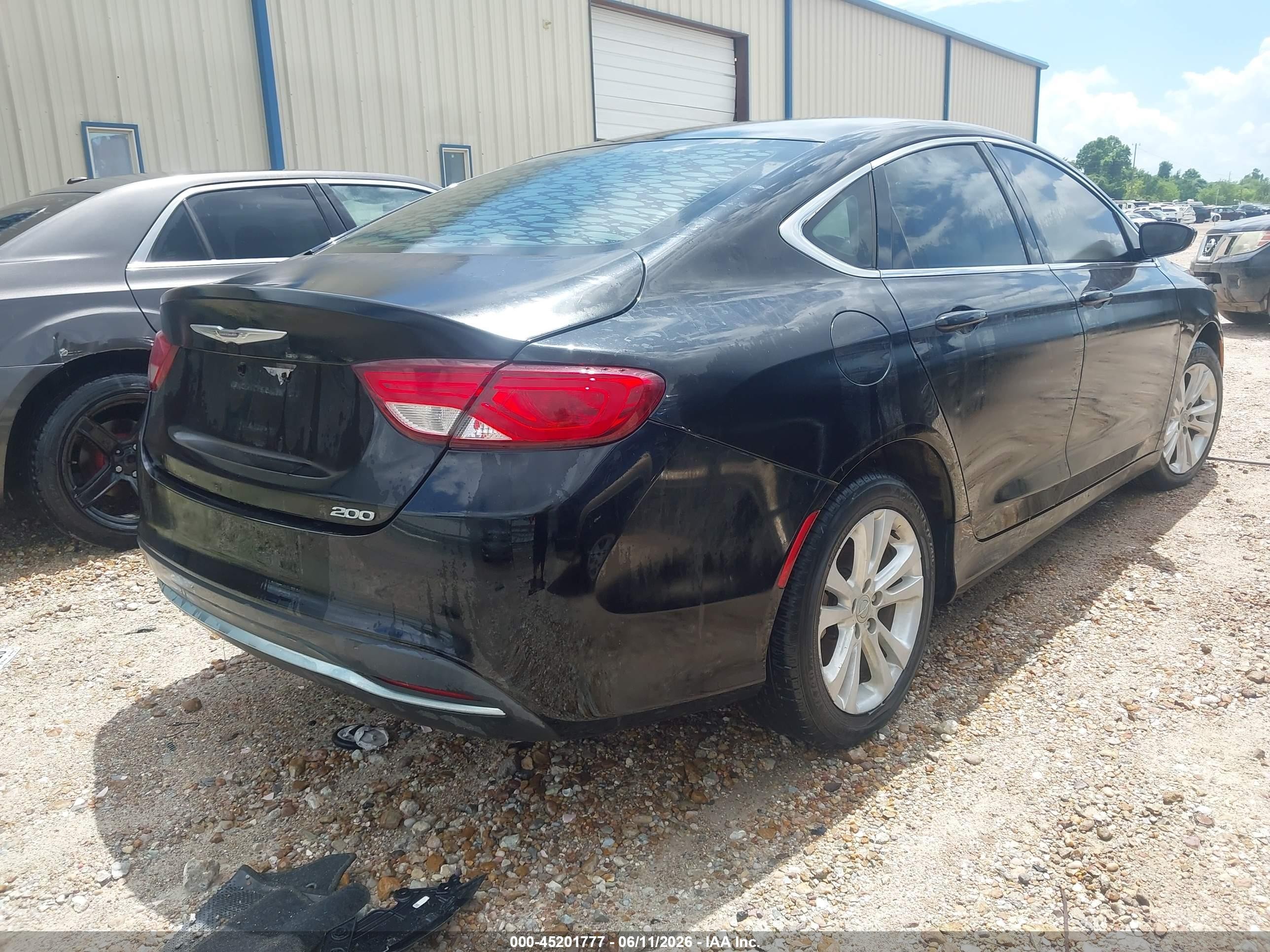 2015 Chrysler 200 Limited Black vin: 1C3CCCABXFN753749