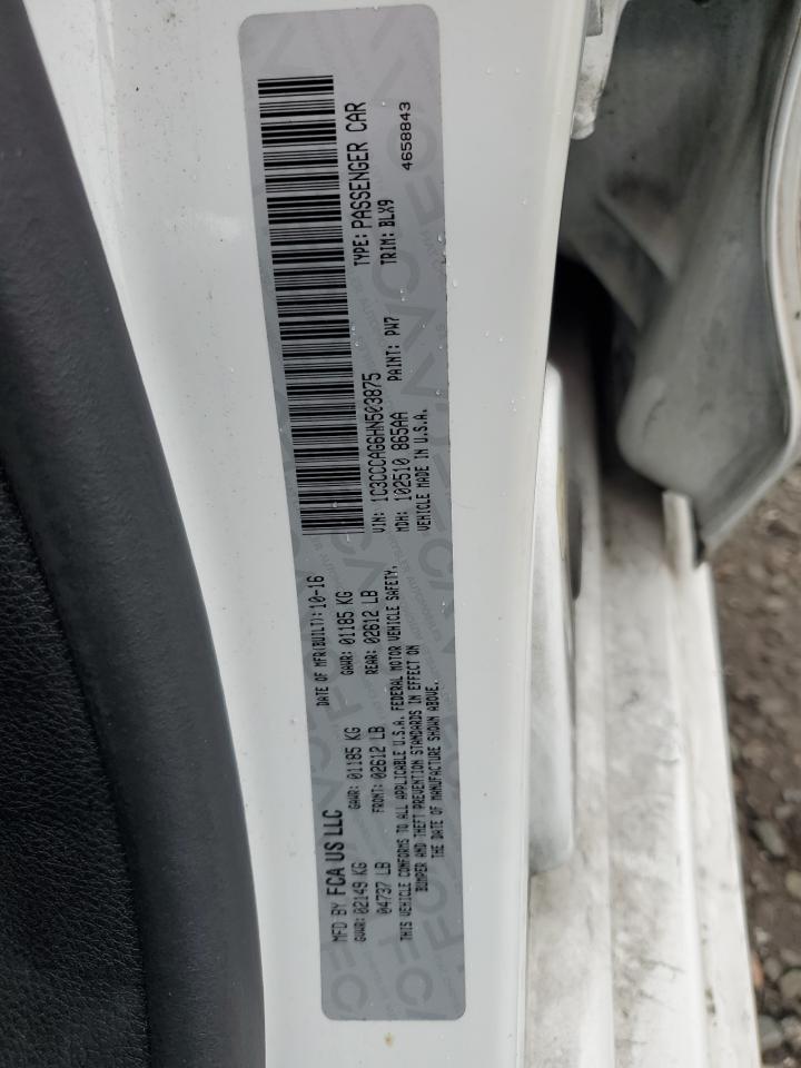 2017 Chrysler 200 Limited Белый vin: 1C3CCCAG6HN503875