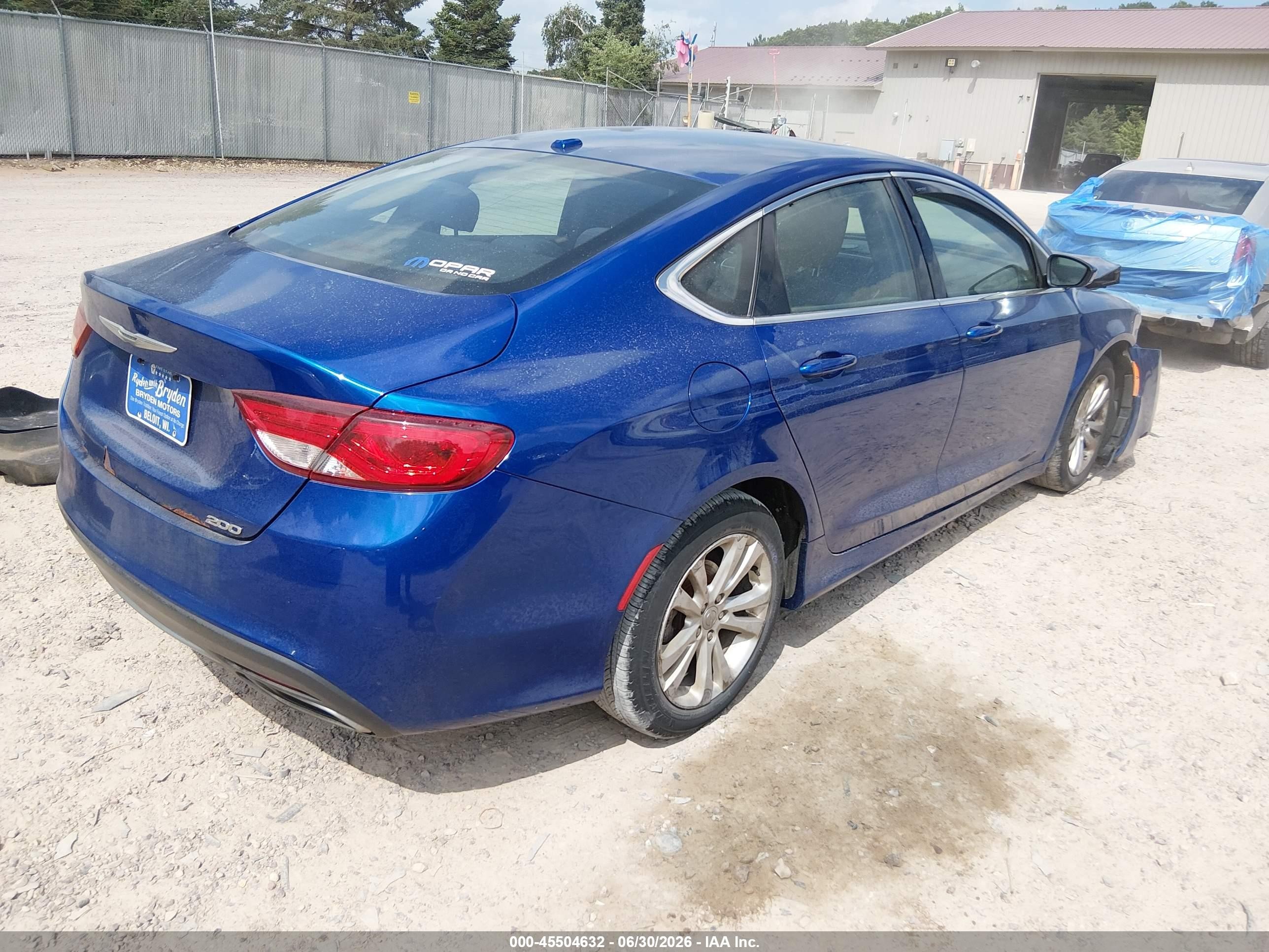 2015 Chrysler 200 Limited Blue vin: 1C3CCCAGXFN730970