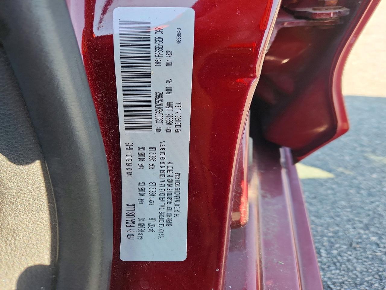 2015 Chrysler 200 Limited Burgundy vin: 1C3CCCAGXFN757862