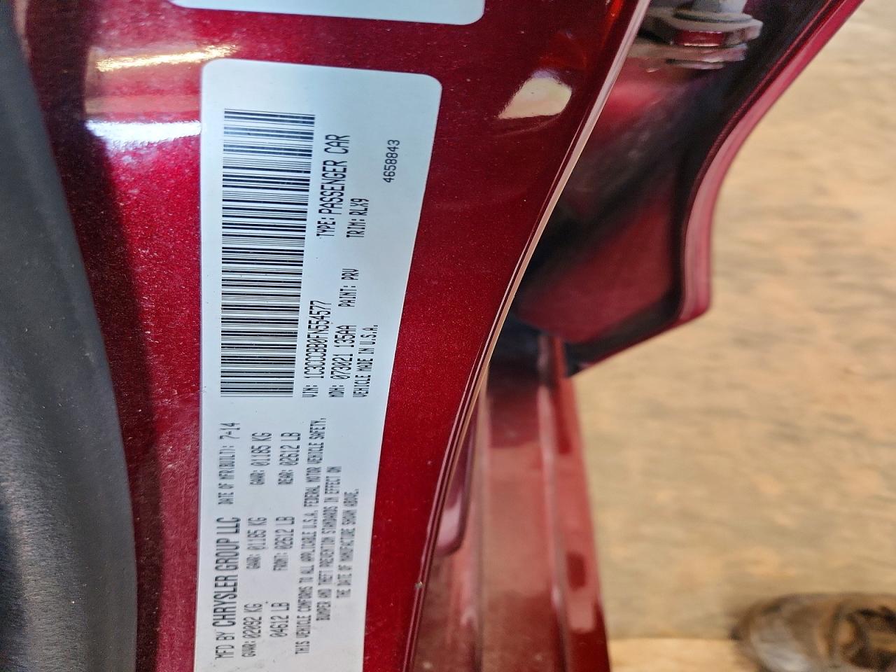 2015 Chrysler 200 S Burgundy vin: 1C3CCCBB0FN554577