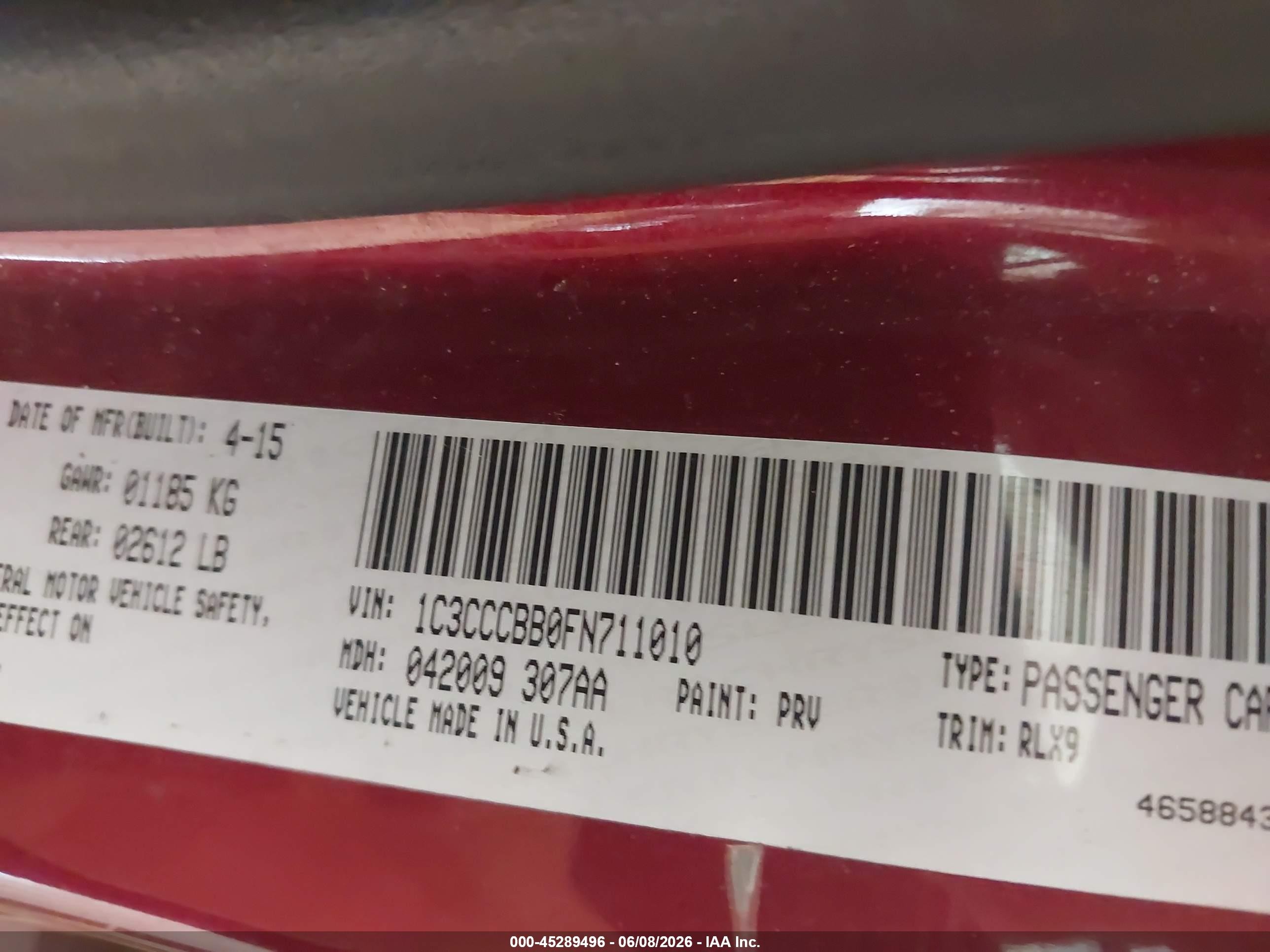 2015 Chrysler 200 S Red vin: 1C3CCCBB0FN711010