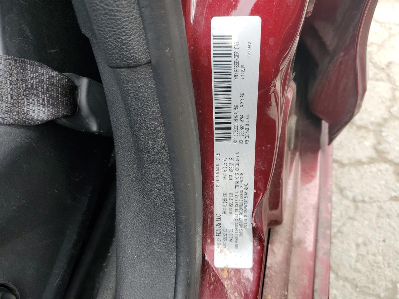 2015 Chrysler 200 S Burgundy vin: 1C3CCCBB0FN749756