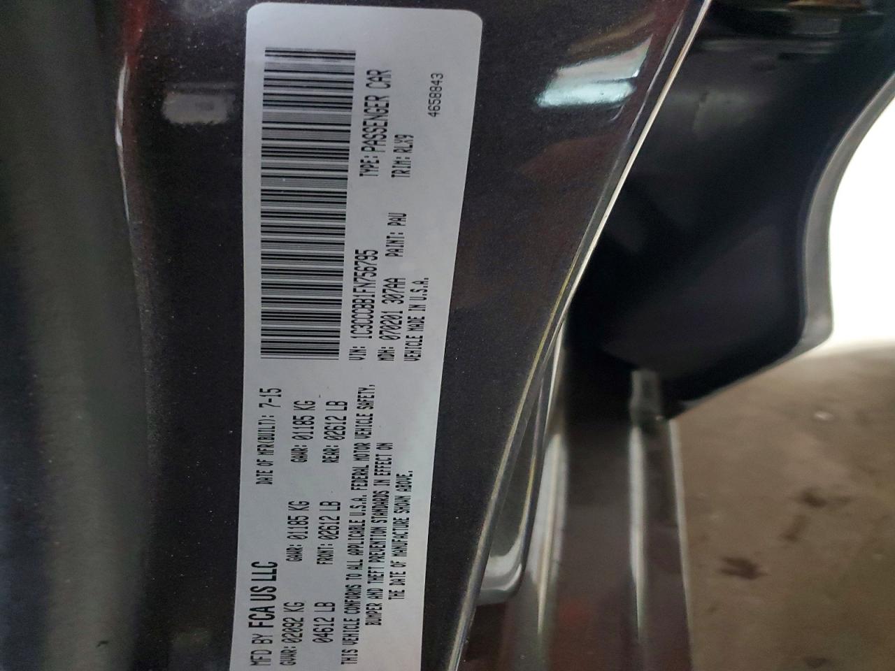 2015 Chrysler 200 S Gray vin: 1C3CCCBB1FN756795