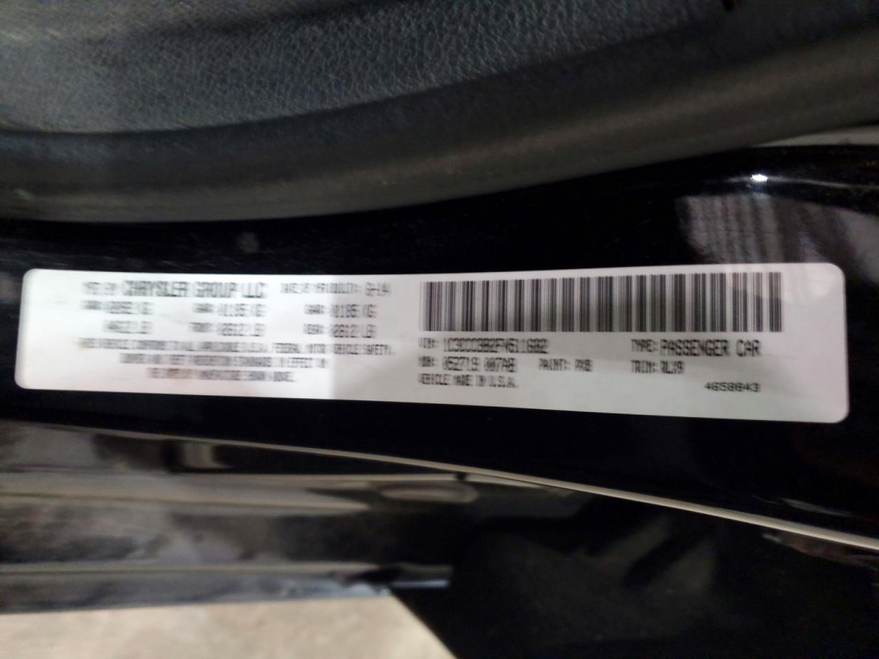 2015 Chrysler 200 S Black vin: 1C3CCCBB2FN511682